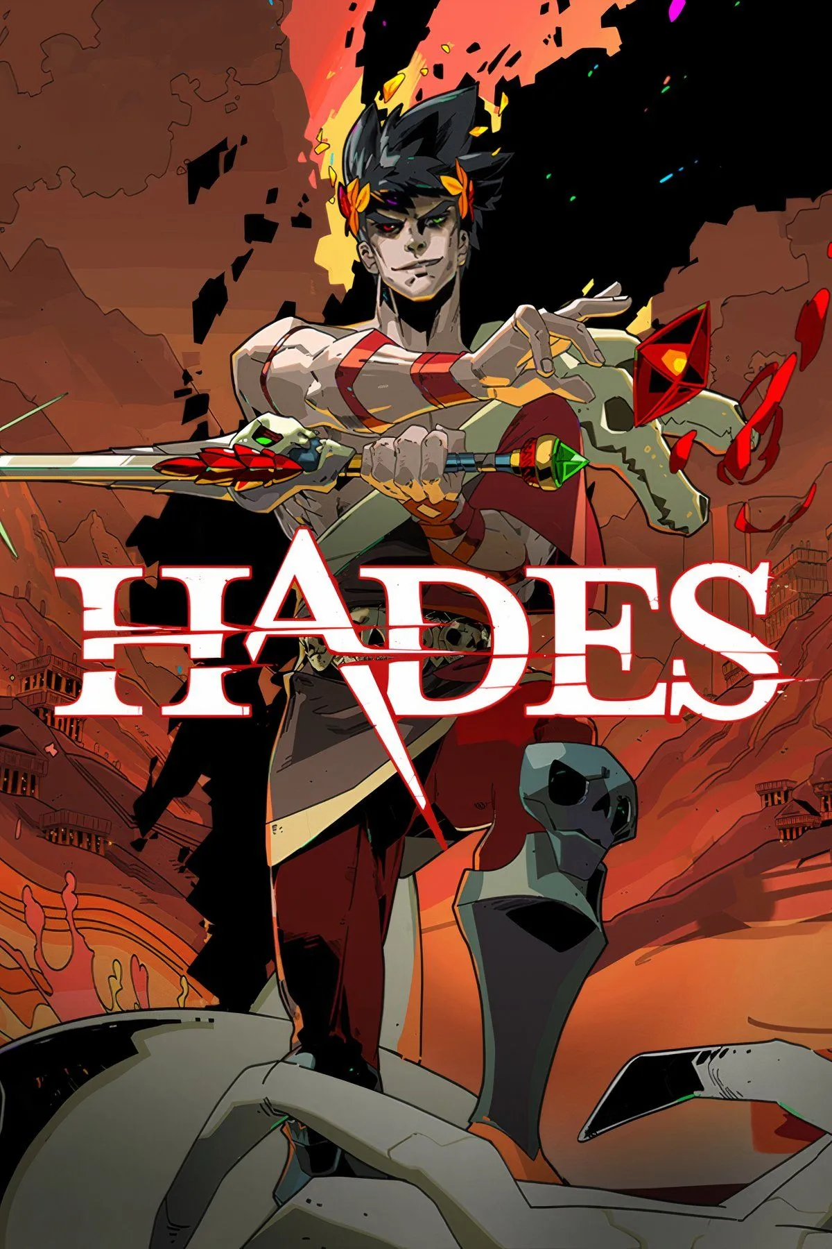 Hoàng tử Zagreus chiến đấu trong hầm ngục Âm Phủ của game roguelite Hades.
