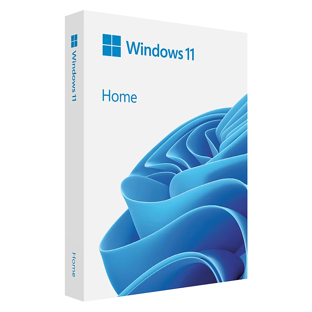 Hộp bán lẻ sản phẩm Windows 11 Home, đại diện cho hệ điều hành phổ biến và linh hoạt cho giả lập game retro.