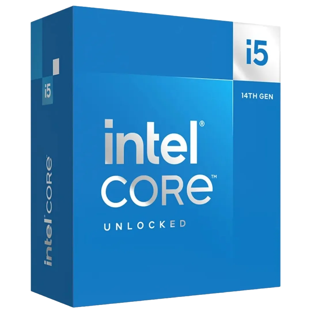 Hộp sản phẩm CPU Intel Core i5-14600K, thể hiện thương hiệu và mã sản phẩm.