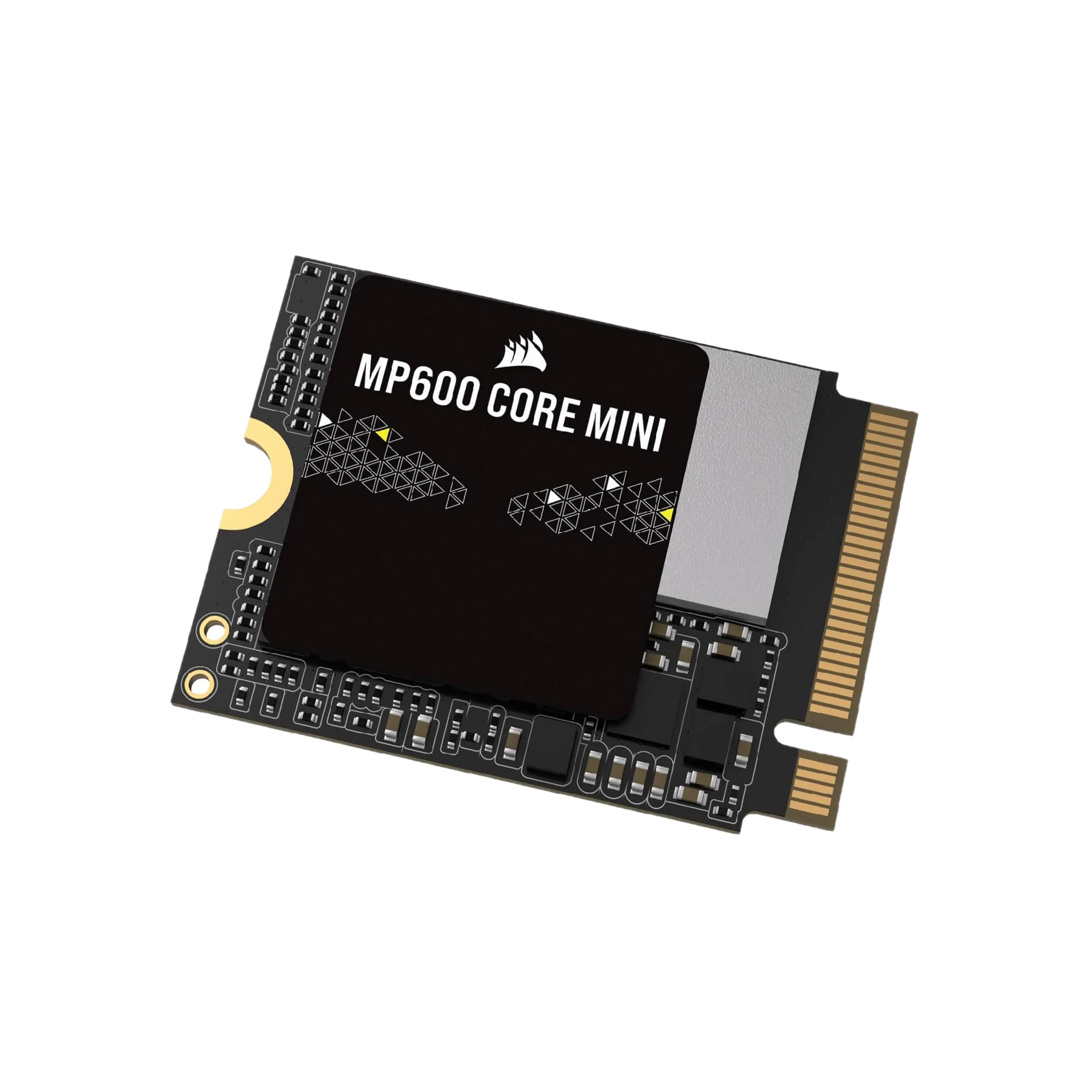 Hộp sản phẩm SSD Corsair MP600 Core Mini với logo Corsair rõ nét