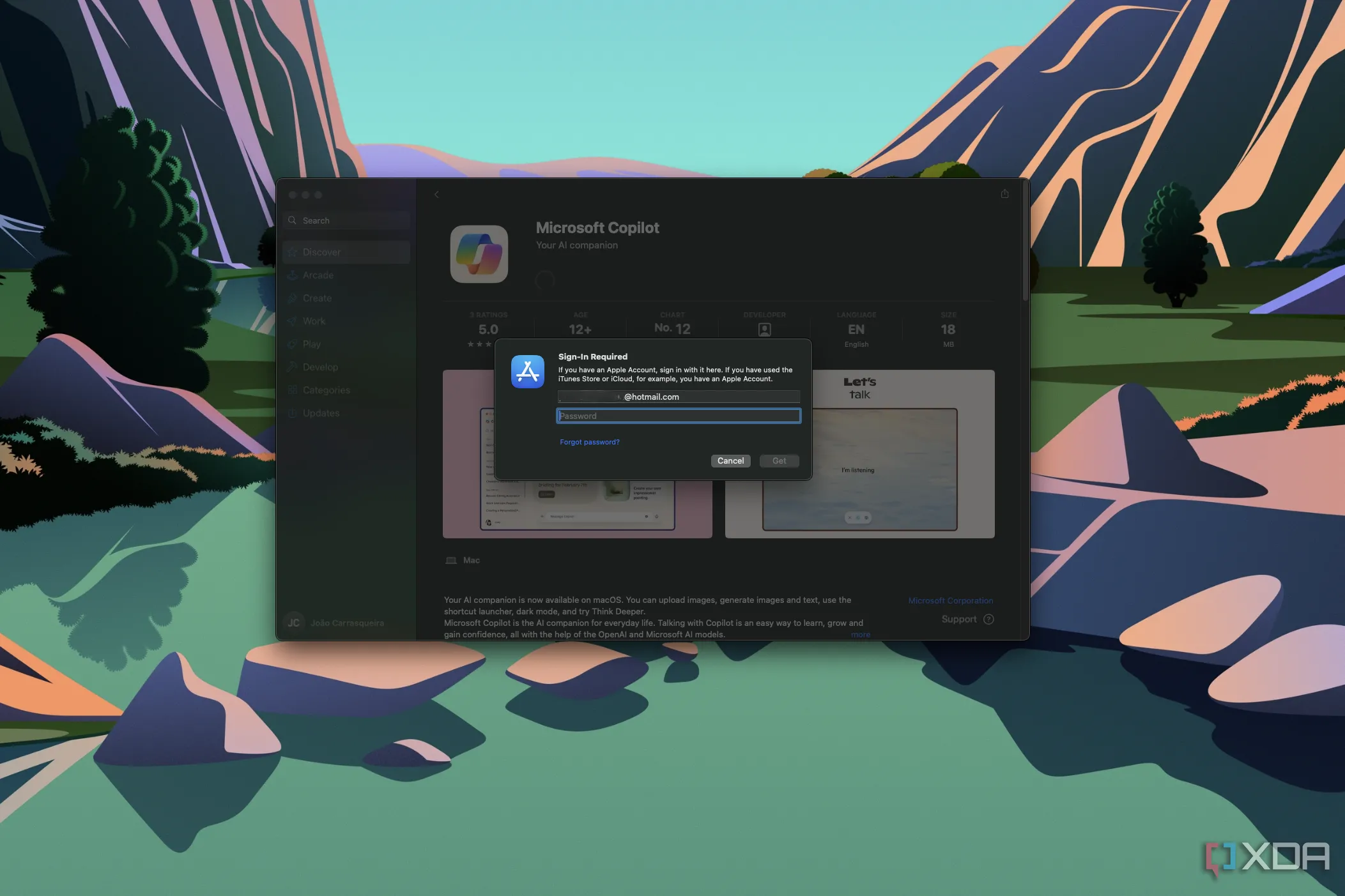 Hộp thoại nhập mật khẩu tài khoản Apple trên macOS, minh họa hạn chế tự động điền ngoài trình duyệt