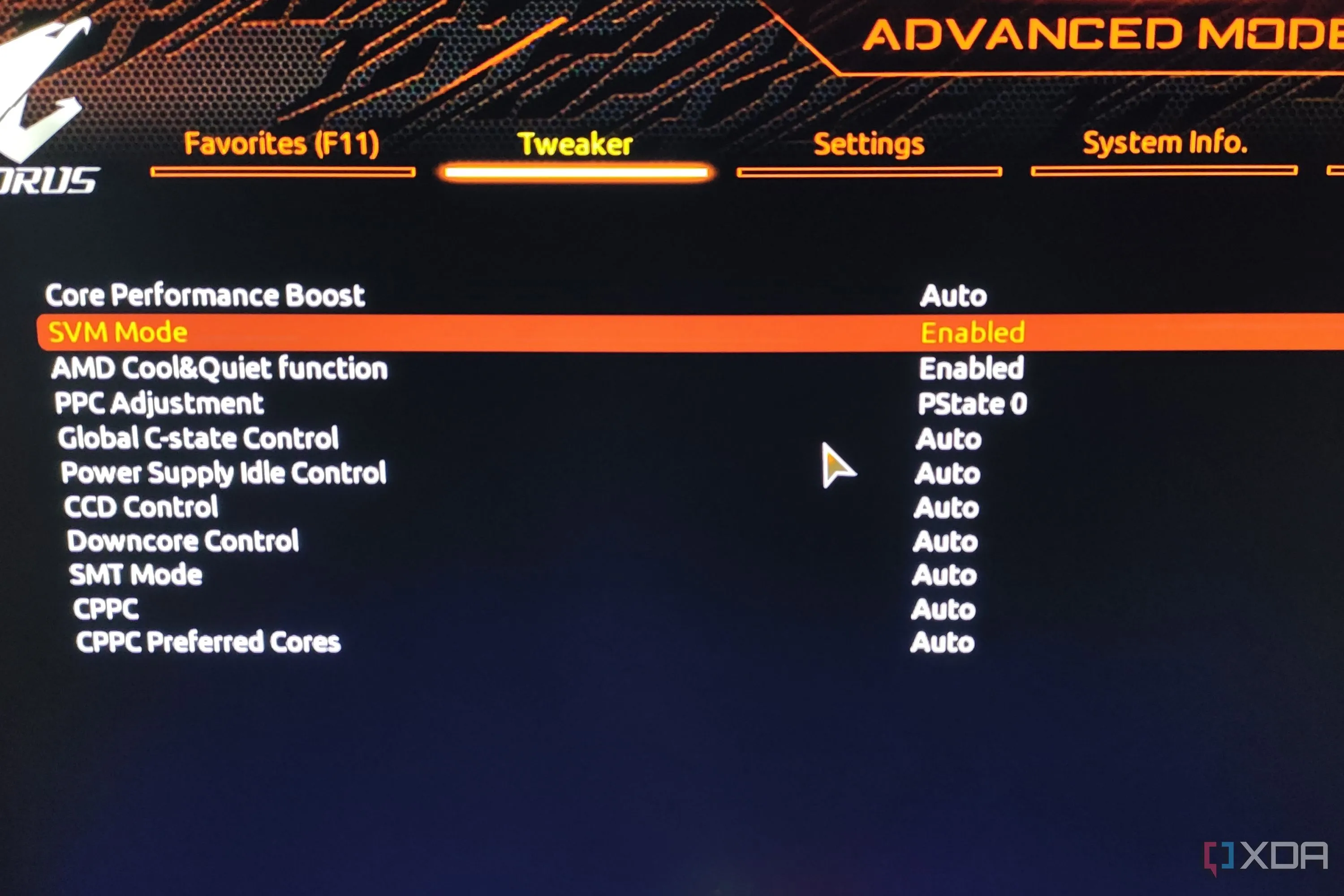 Hướng dẫn kích hoạt chế độ SVM (Ảo hóa CPU) trong BIOS của Gigabyte Aorus