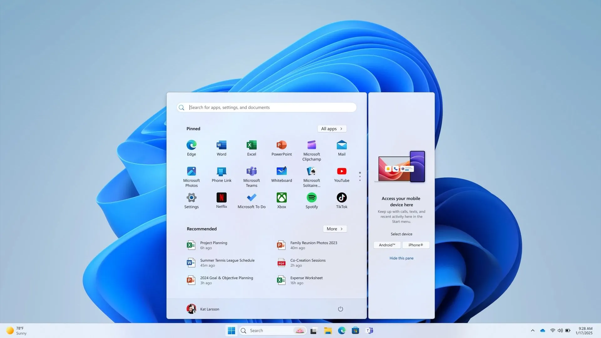 Hướng dẫn thiết lập kết nối iPhone hoặc Android với Phone Link trực tiếp từ Start Menu của Windows 11