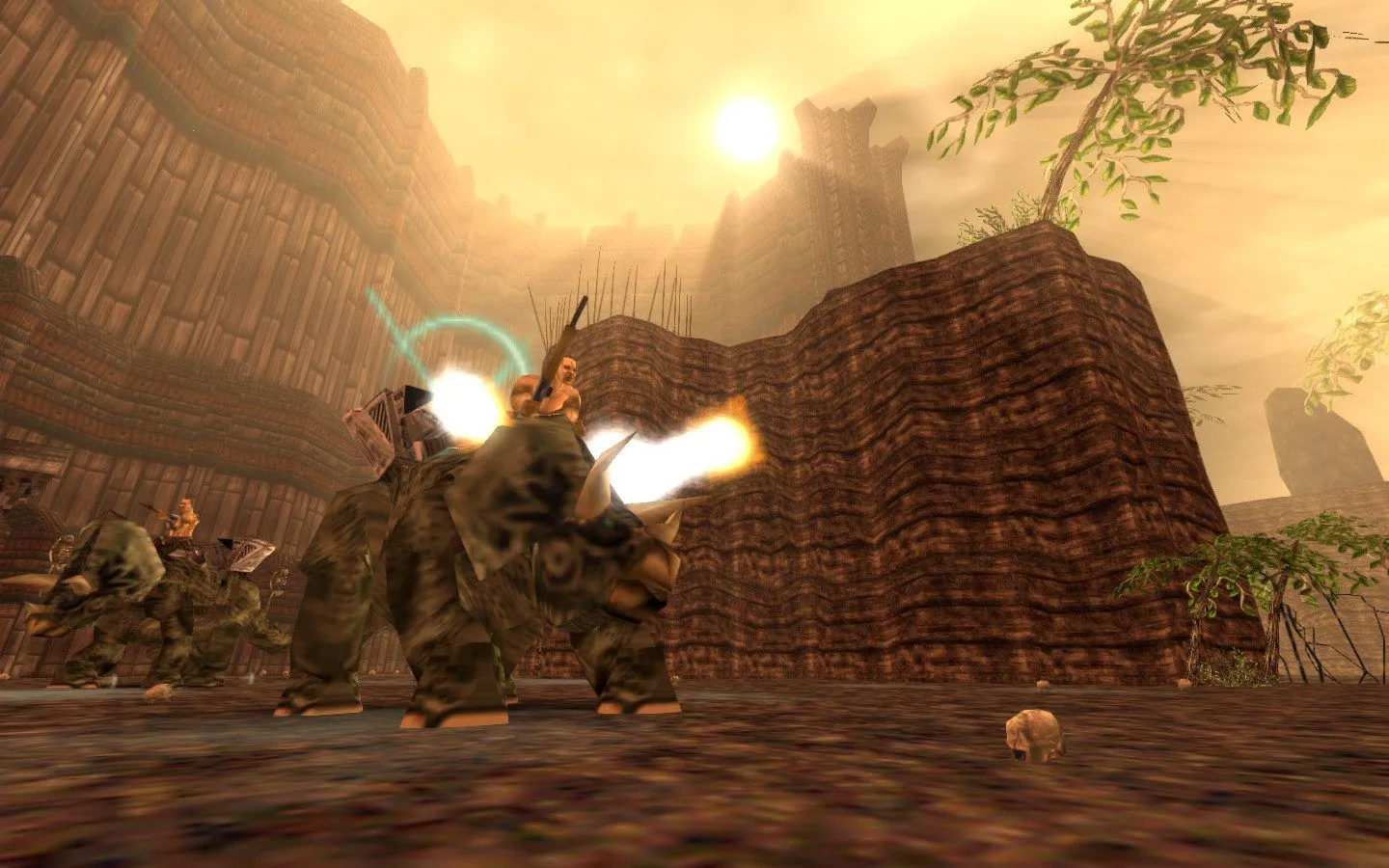 Kẻ thù cưỡi khủng long tấn công trong Turok: Dinosaur Hunter Remaster 2025, minh họa môi trường game và cải tiến AI