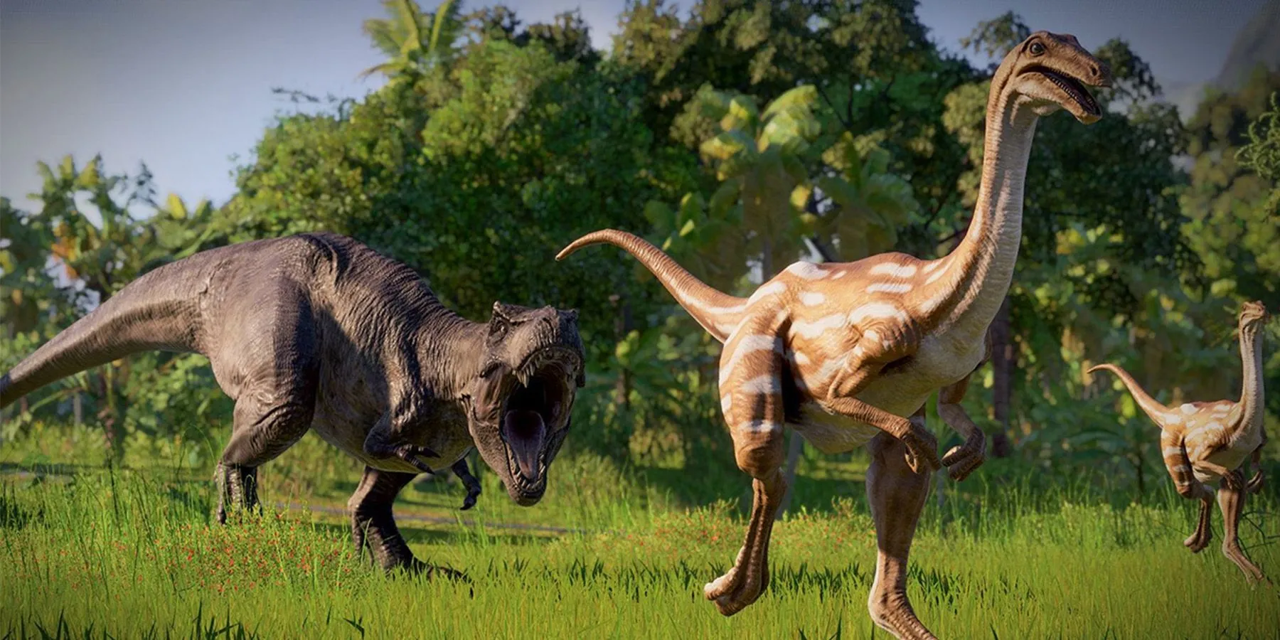 Khủng long tự do khám phá môi trường trong game Jurassic World Evolution 2