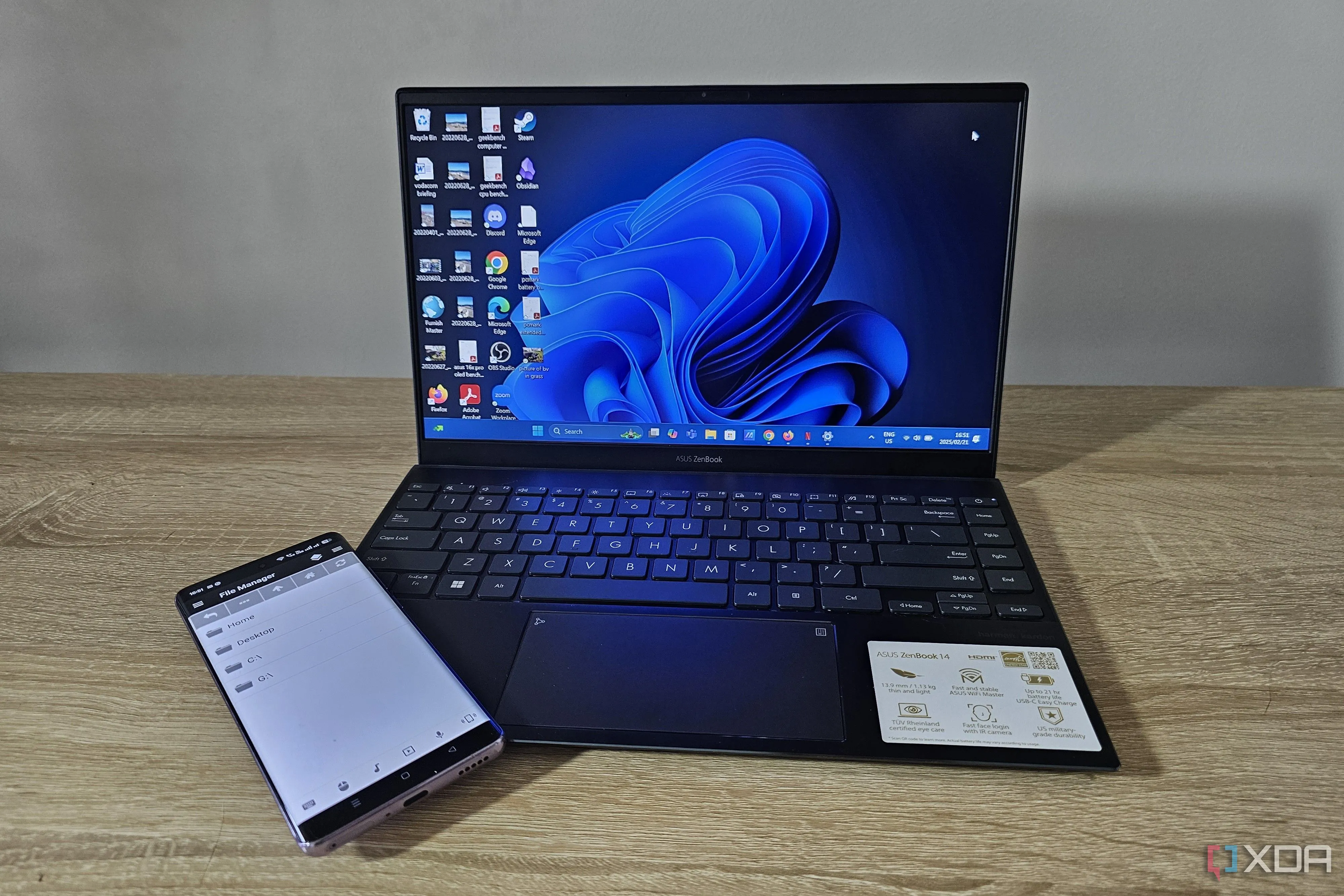 Laptop Windows hiển thị remote quản lý tệp trên Unified Remote