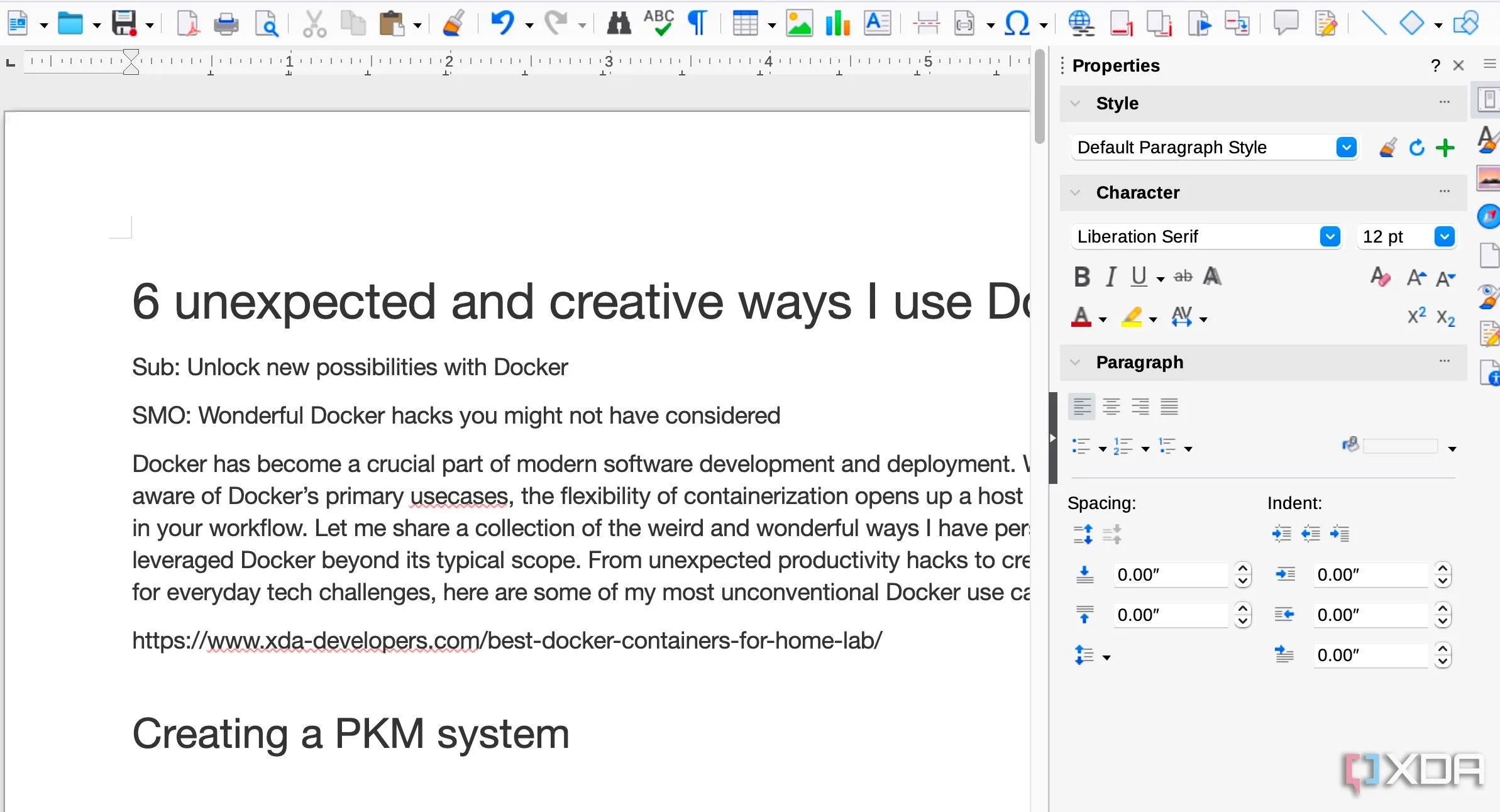 LibreOffice Writer đang chạy