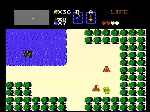 Link chuẩn bị chiến đấu trong một cảnh game The Legend of Zelda