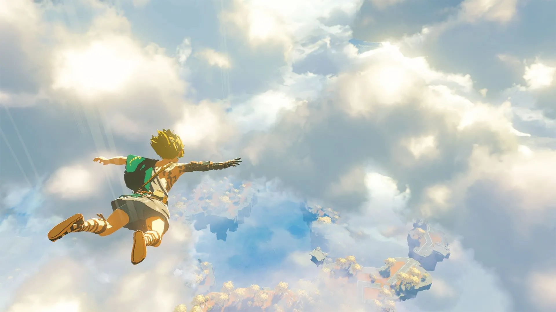 Link đang lượn trên bầu trời trong The Legend of Zelda: Tears of the Kingdom