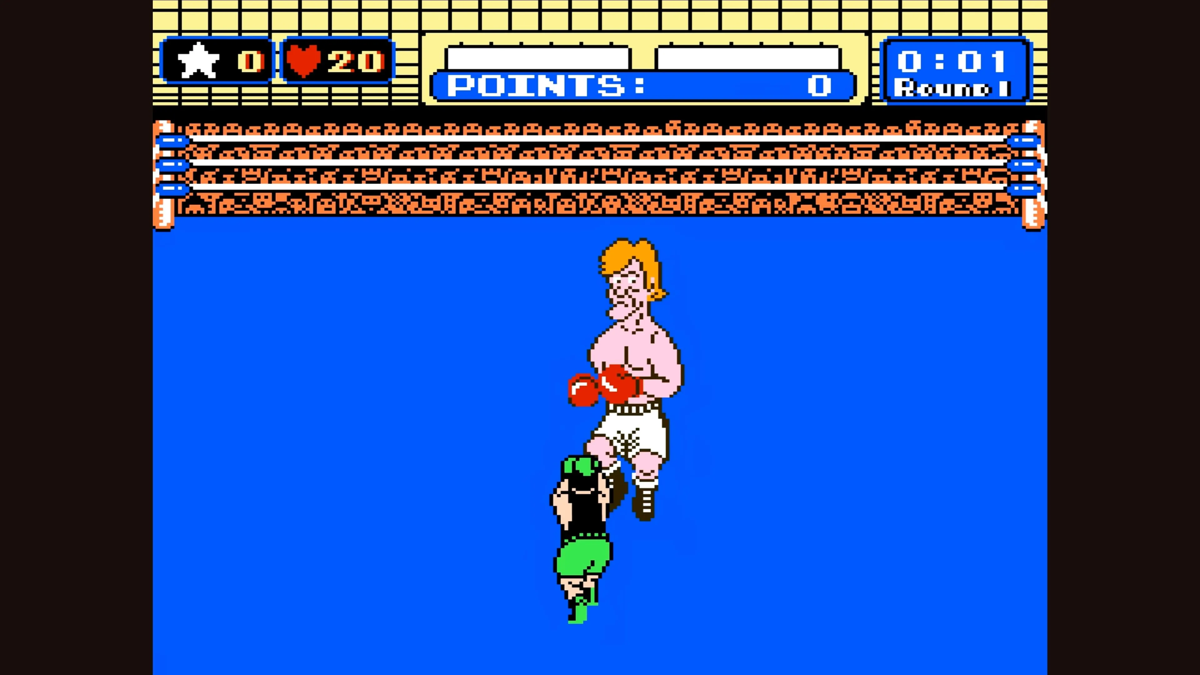 Little Mac trong một trận đấu quyền anh trong game Punch-Out!! trên NES