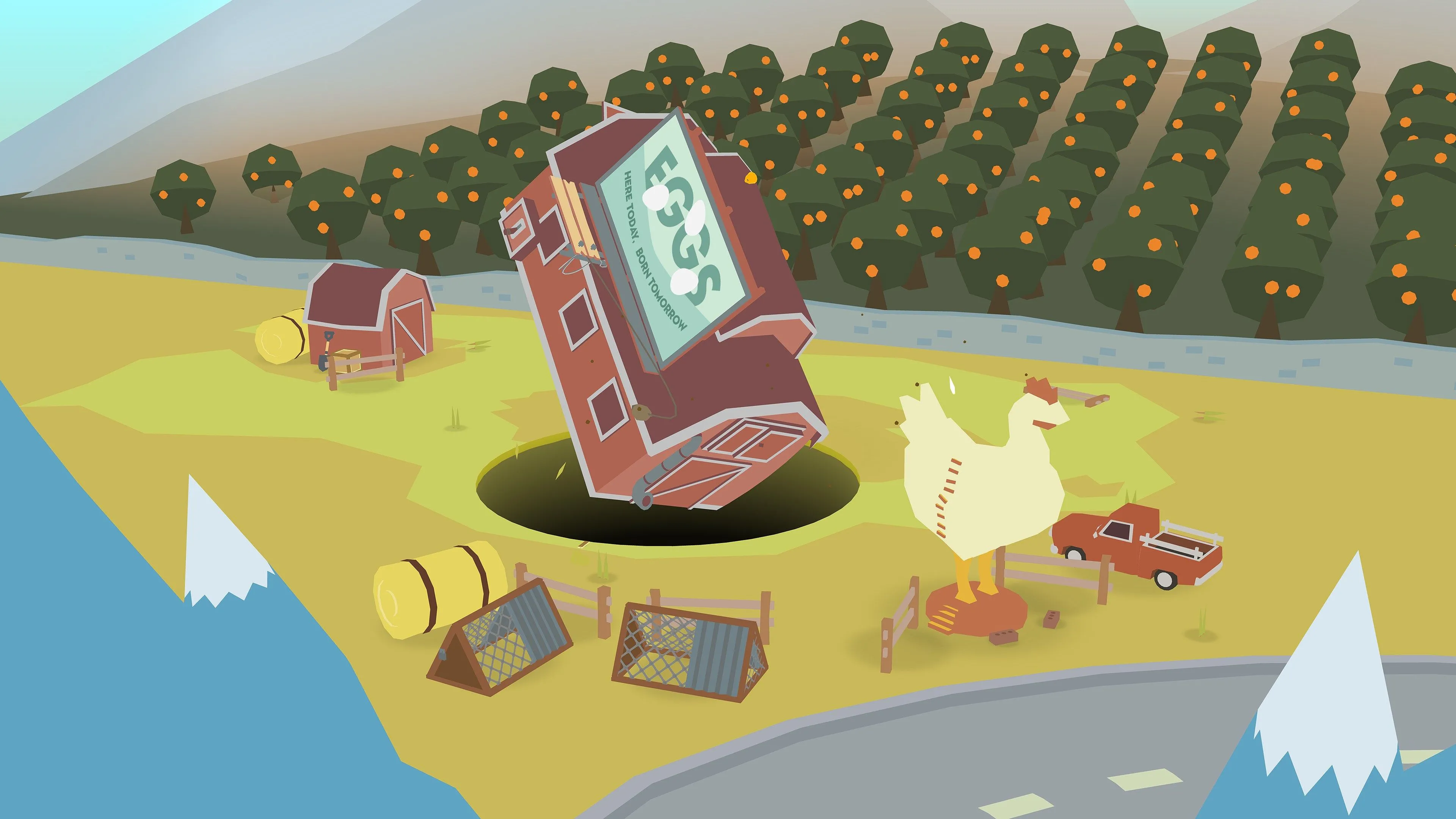 Lỗ đen trong Donut County nuốt chửng một cây