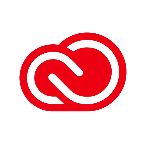 Logo Adobe Creative Cloud màu đỏ, biểu tượng cho bộ công cụ sáng tạo chuyên nghiệp và nhất quán