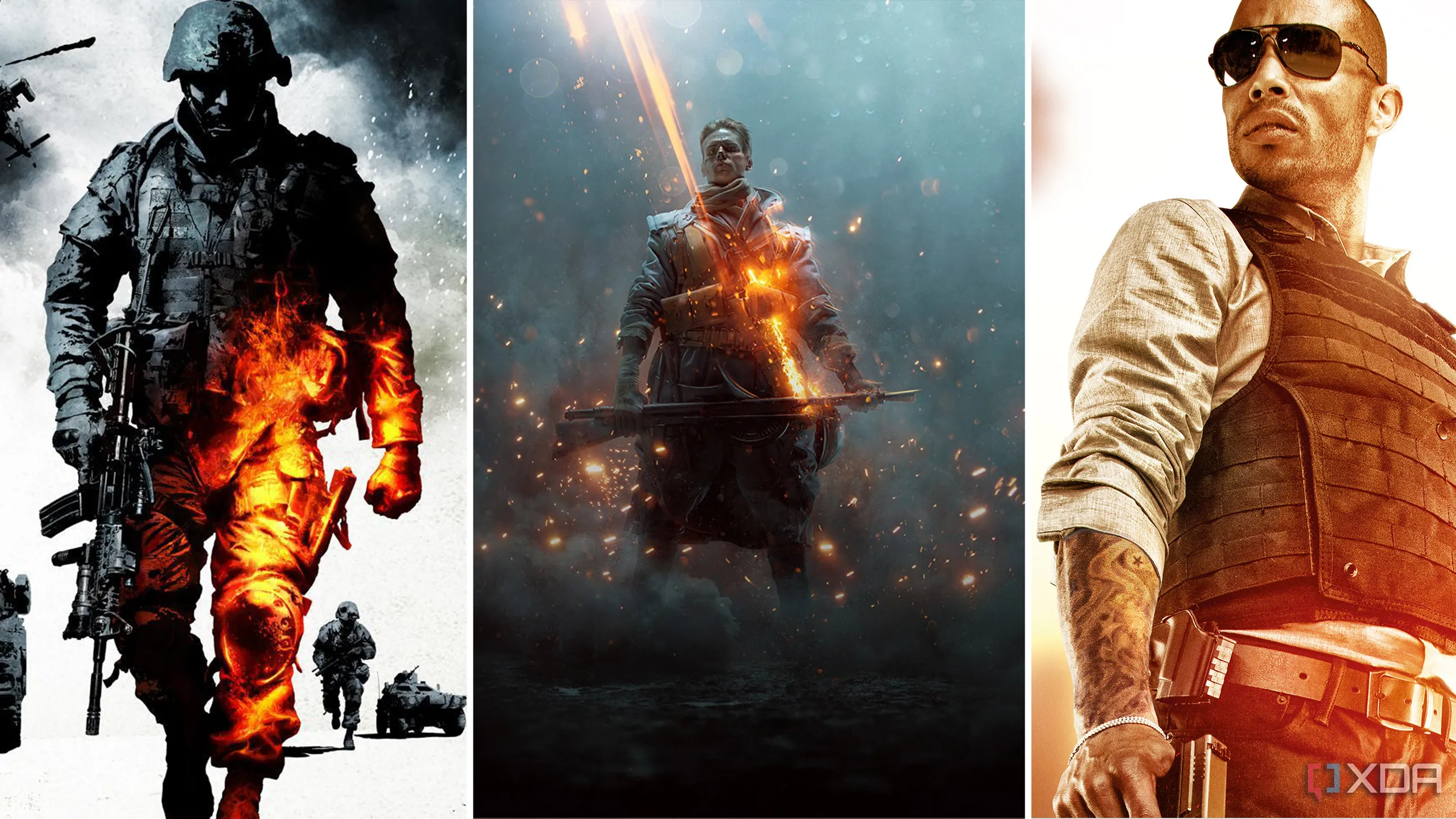Logo Battlefield và hình ảnh chiến trường, minh họa dòng game mà EA đang thận trọng với lịch phát hành