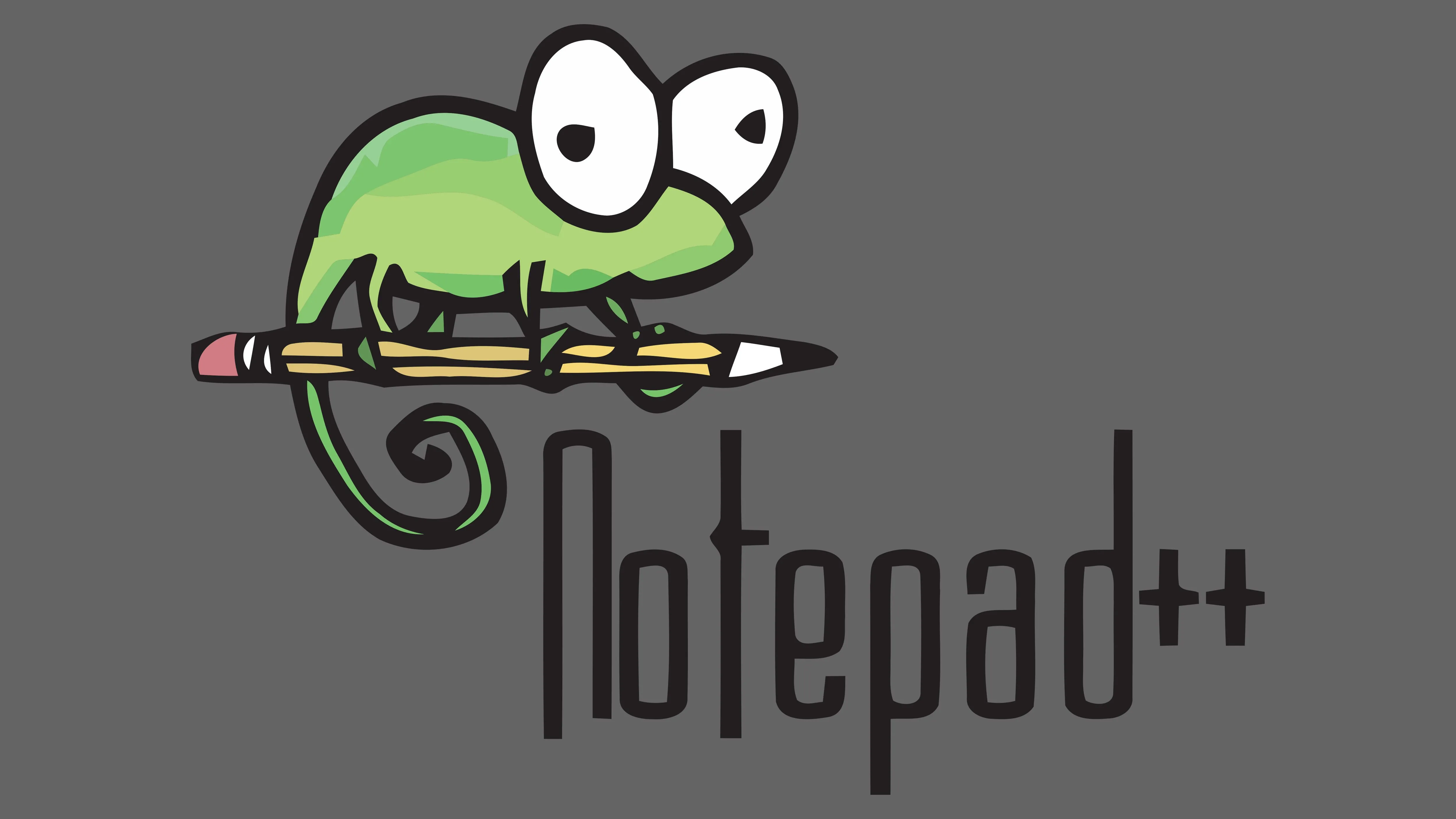 Logo biểu tượng của trình soạn thảo văn bản Notepad++ trên nền xám