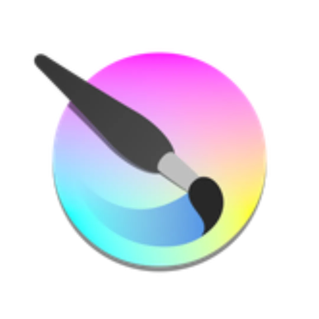 Logo Krita với cọ vẽ trên bảng màu