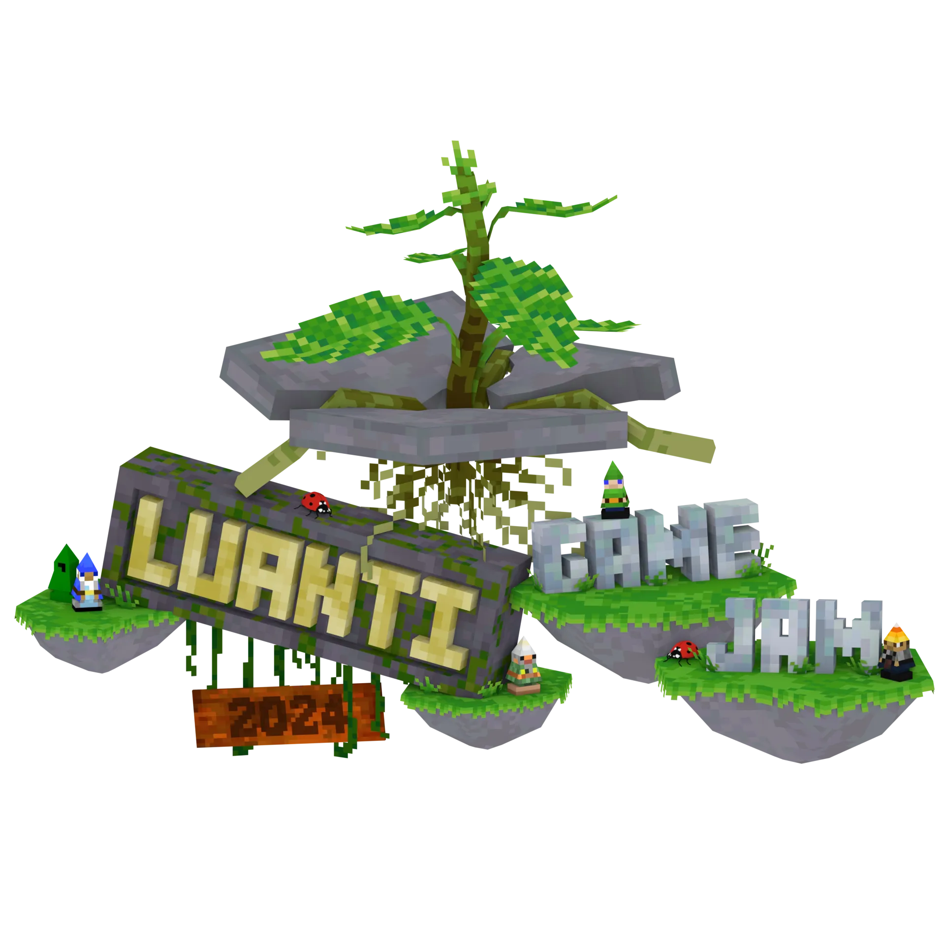 Logo Luanti (Minetest), game sandbox mã nguồn mở tương tự Minecraft.