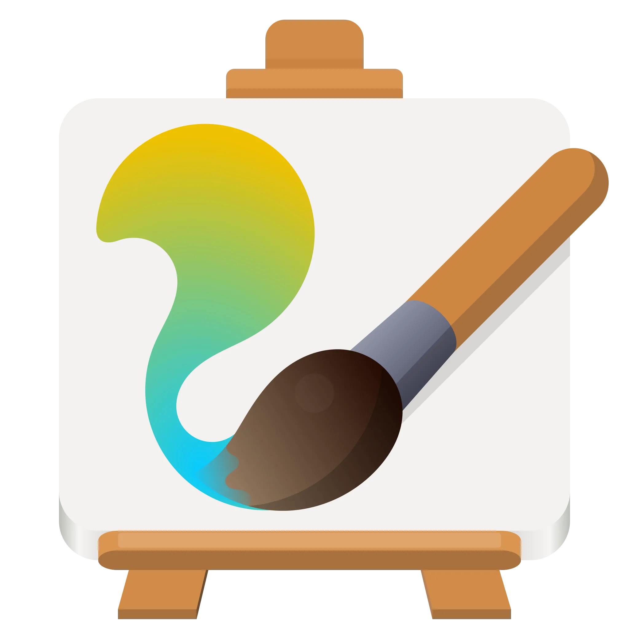 Logo MyPaint với cọ vẽ và bảng màu, biểu tượng cho ứng dụng vẽ tối giản
