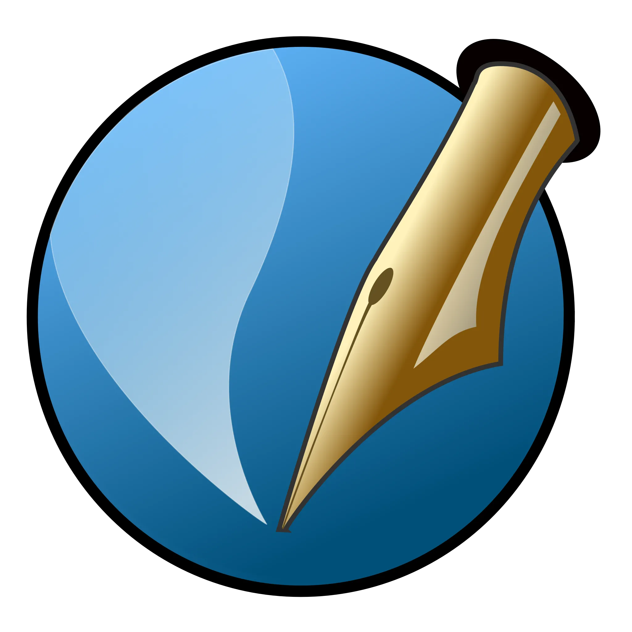 Logo phần mềm xuất bản desktop Scribus với thiết kế trong suốt, thể hiện công cụ bố cục tài liệu mạnh mẽ.