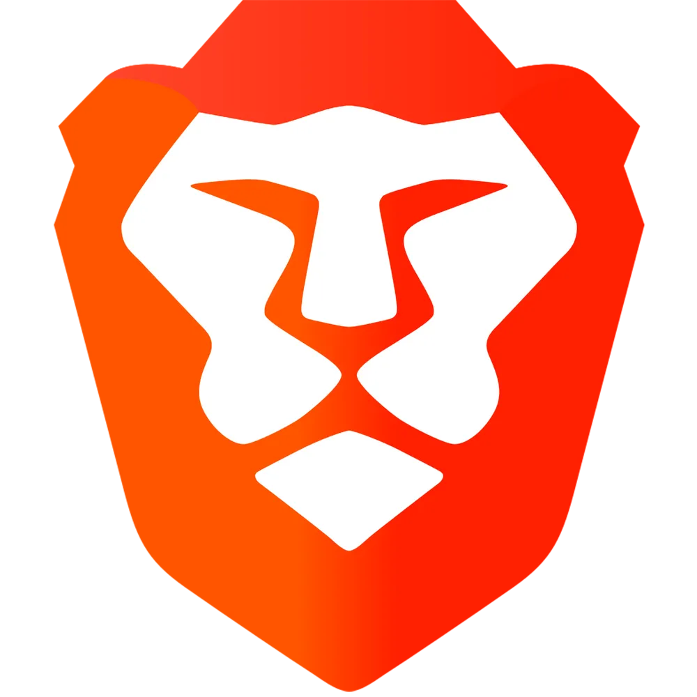 Logo trình duyệt Brave với hình đầu sư tử, biểu tượng cho tốc độ và khả năng chặn quảng cáo mạnh mẽ.