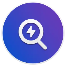 Logo trong suốt của phần mềm Quick Search, biểu tượng cho khả năng tìm kiếm nhanh chóng trên Windows