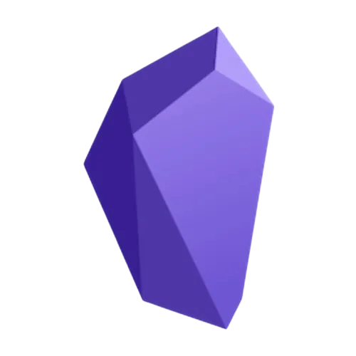 Logo ứng dụng ghi chú Obsidian, biểu tượng cho khả năng tổ chức thông tin mạnh mẽ