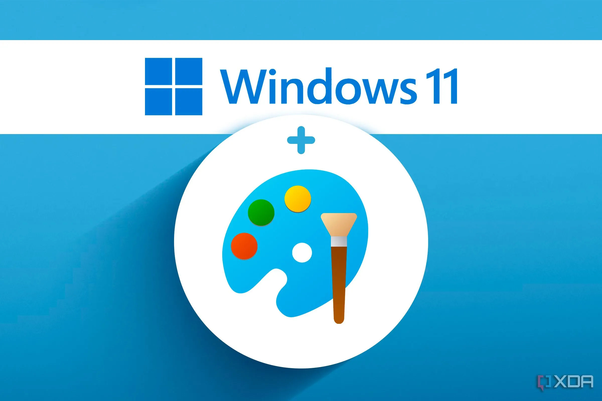 Logo Windows 11 và biểu tượng Paint, thể hiện sự tích hợp