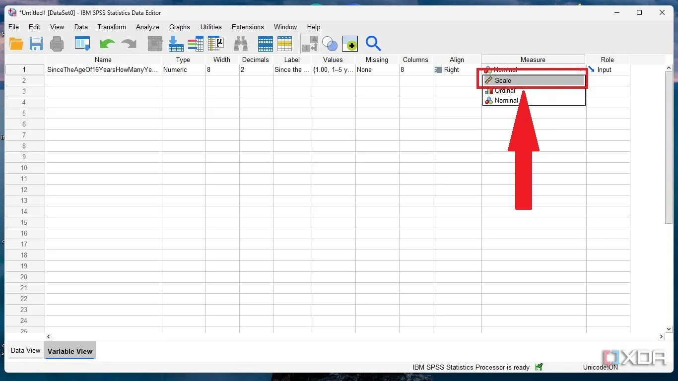 Lựa chọn loại đo lường Scale cho biến định lượng trong SPSS