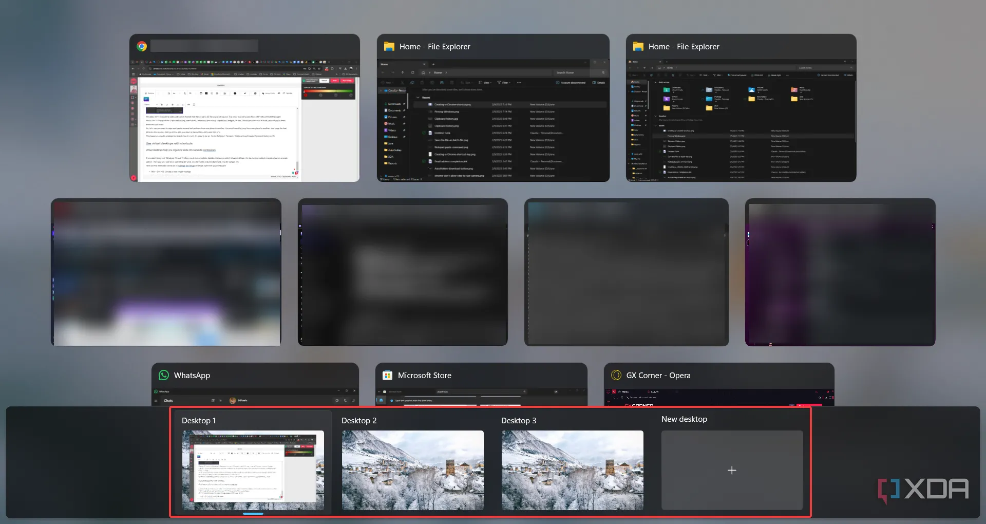 Lựa chọn màn hình ảo trong Windows 11