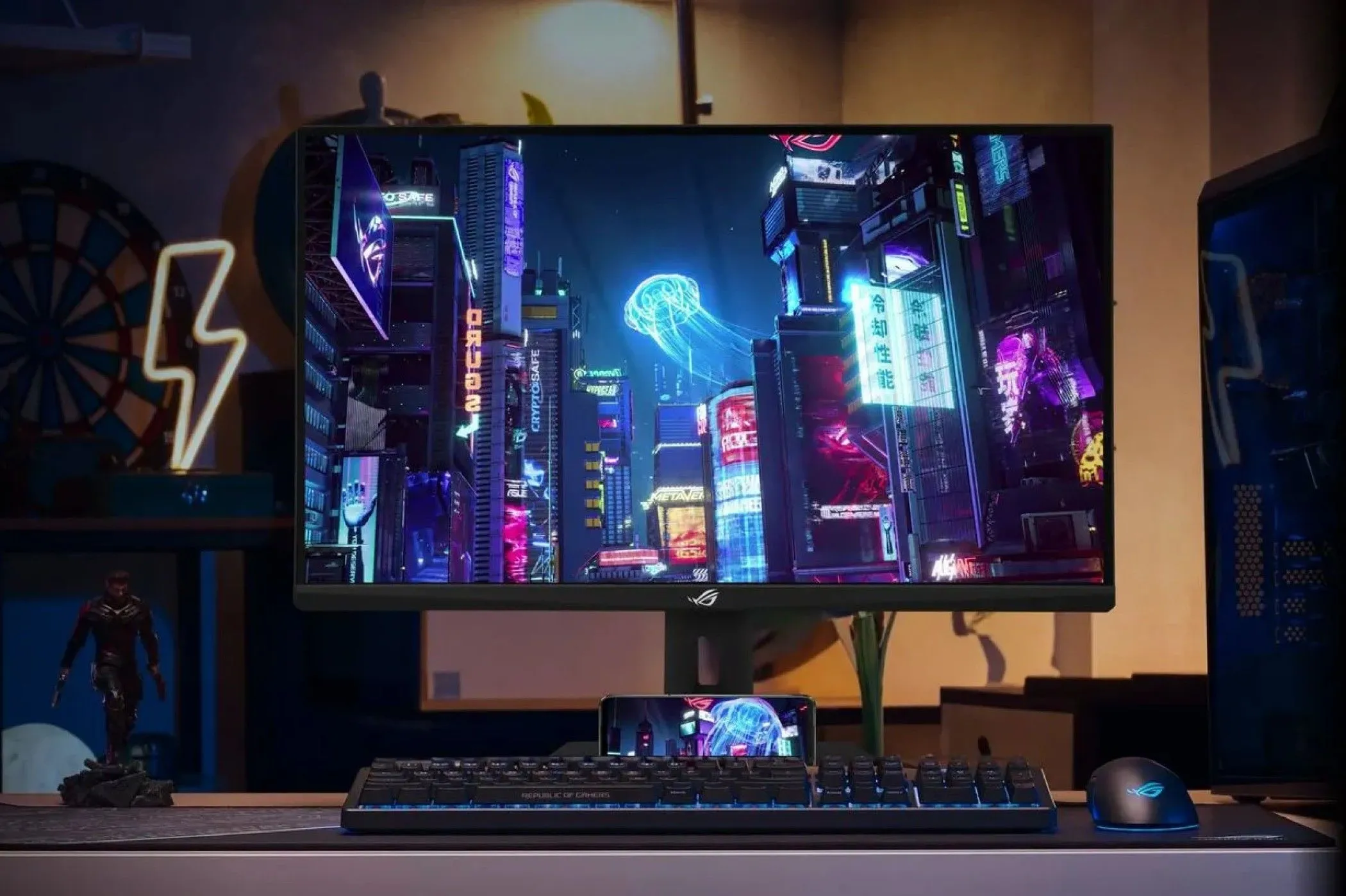 Màn hình Asus ROG Strix XG27UCG với tấm nền IPS hiển thị dải màu rộng, lý tưởng cho việc chỉnh sửa ảnh và video chuyên nghiệp