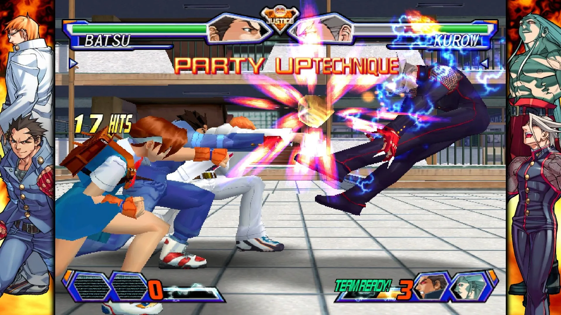Màn hình chiến đấu trong game Rival Schools thuộc bộ sưu tập Capcom Fighting Collection