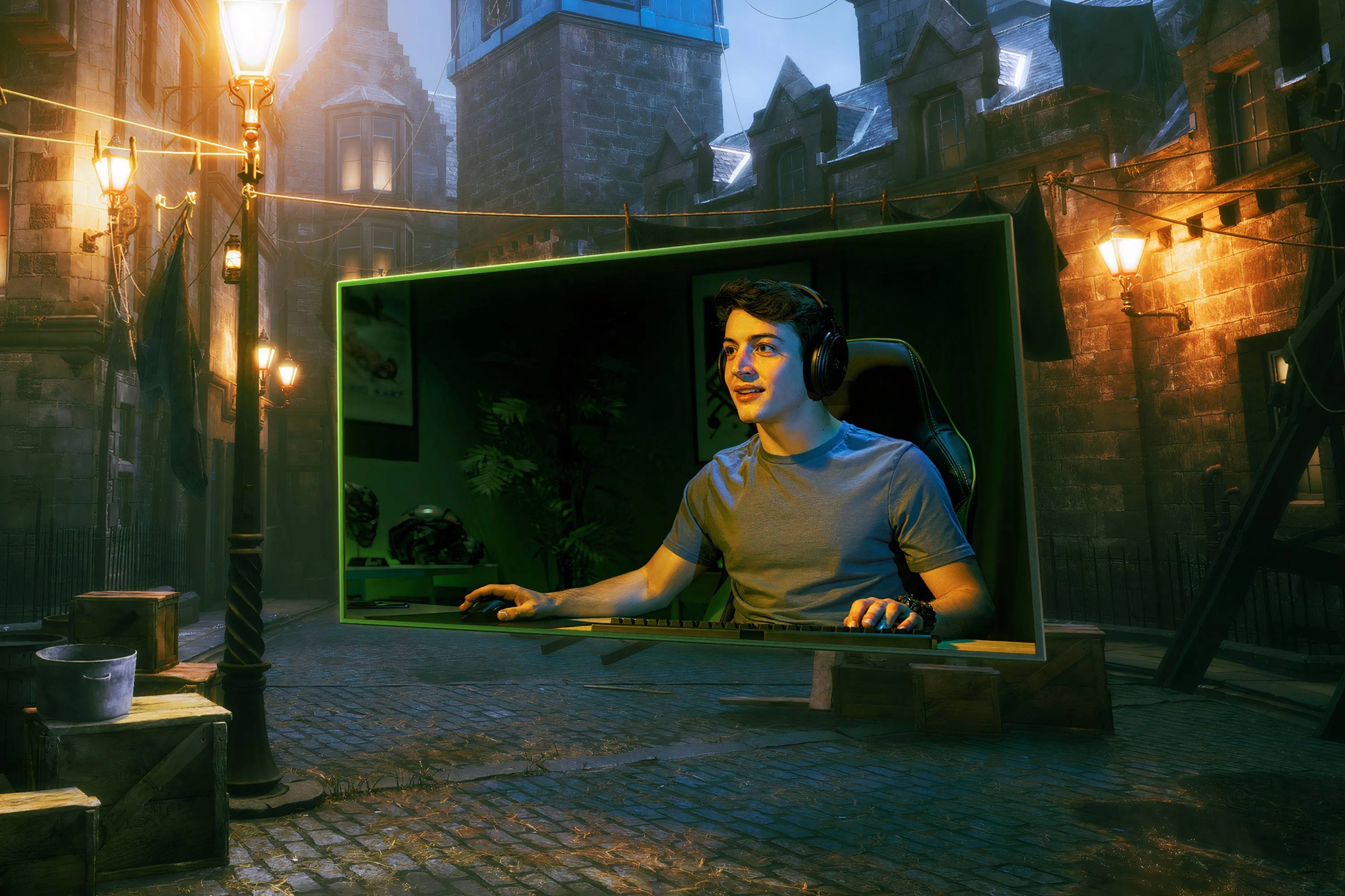 Màn hình chơi game có logo Nvidia G-Sync, minh họa công nghệ đồng bộ thích ứng
