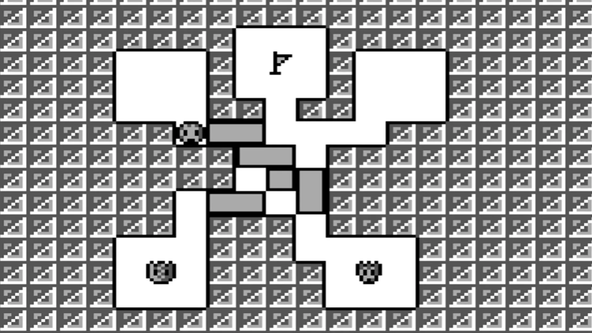 Màn hình gameplay của Amazing Tater, một game giải đố Game Boy với nhân vật khoai tây