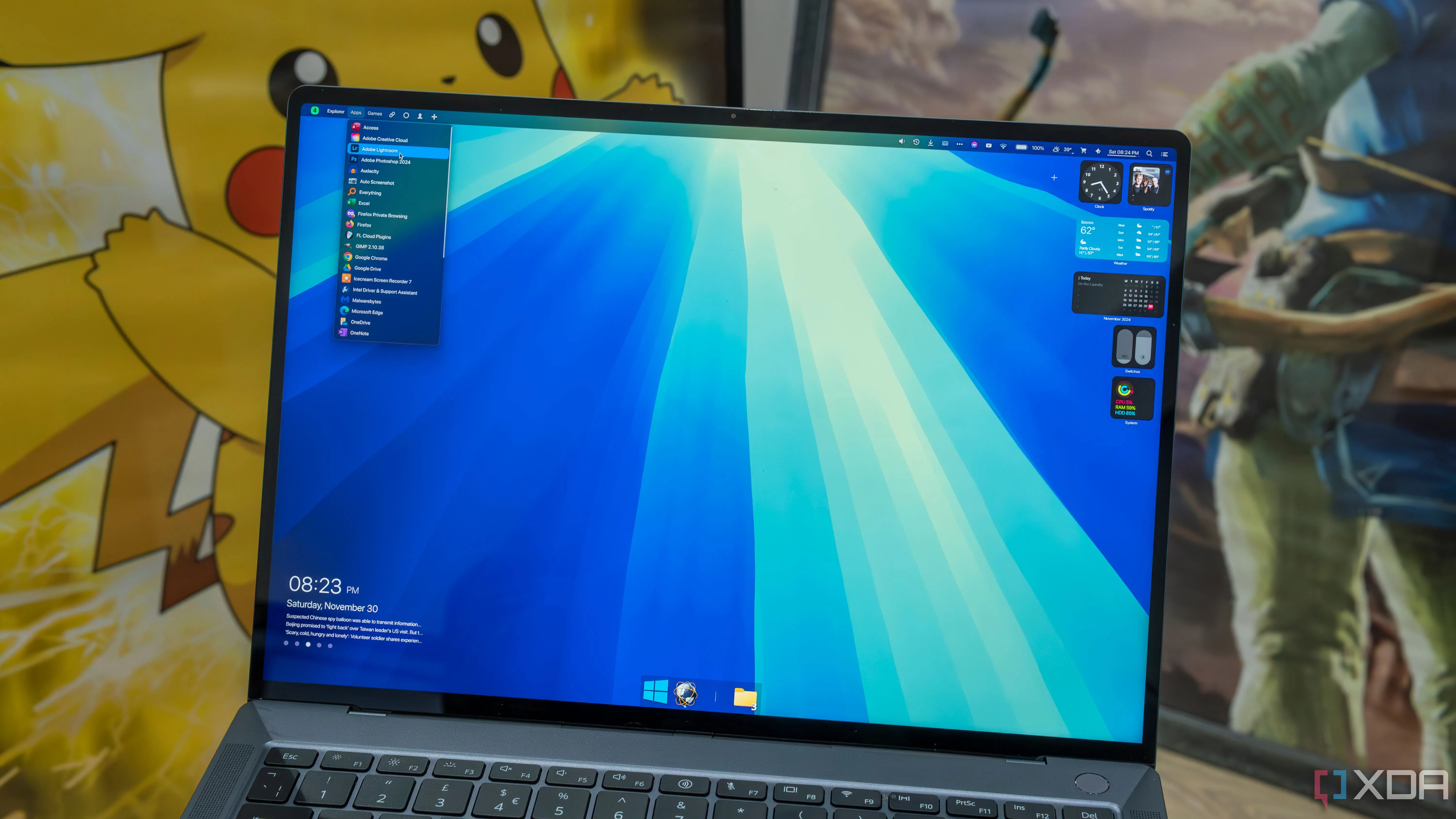 Màn hình Windows 11 được biến đổi để có giao diện gần giống macOS, thể hiện sự linh hoạt của Cairo Shell