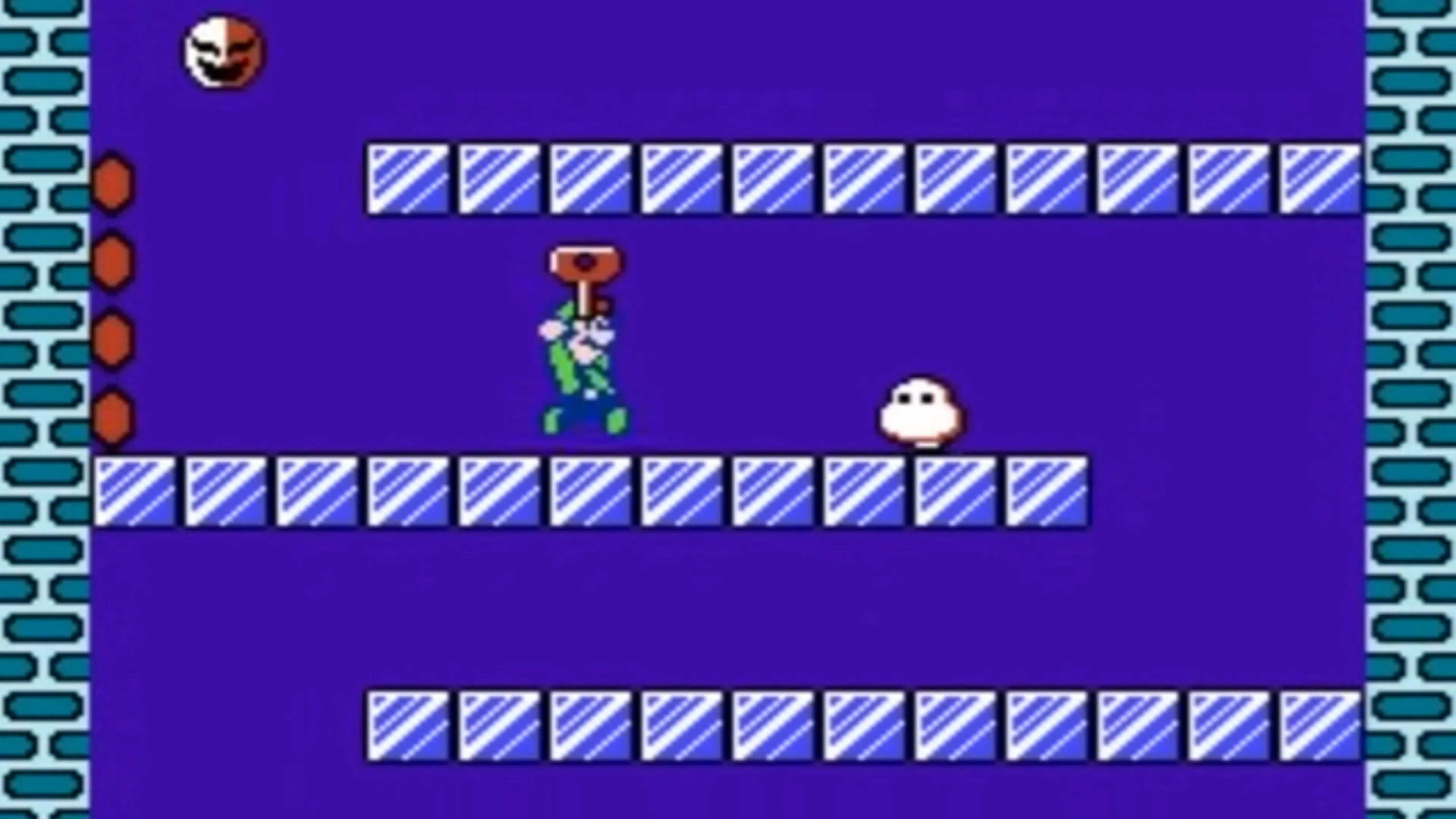 Mario trên màn hình cấp độ khó cao của Super Mario Bros. 2