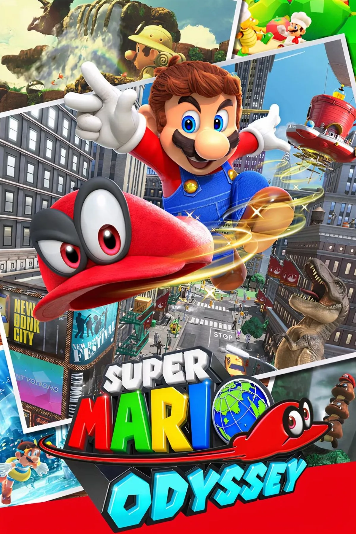 Mario và Cappy trong game Super Mario Odyssey, chuẩn bị cho cuộc phiêu lưu 3D đầy màu sắc và hấp dẫn trên Nintendo Switch