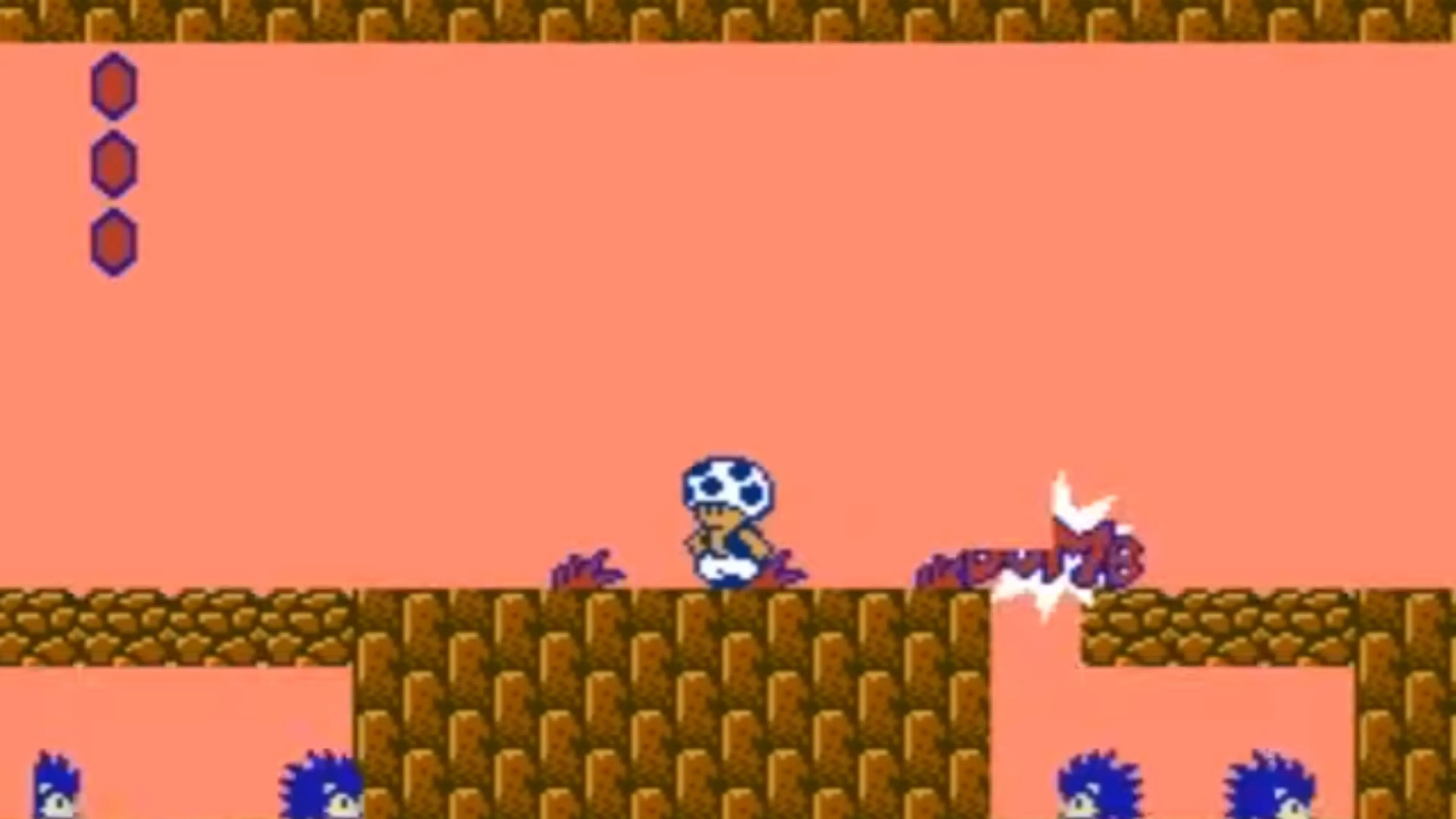 Mario vượt chướng ngại vật trong Super Mario Bros. 2 phiên bản Nhật