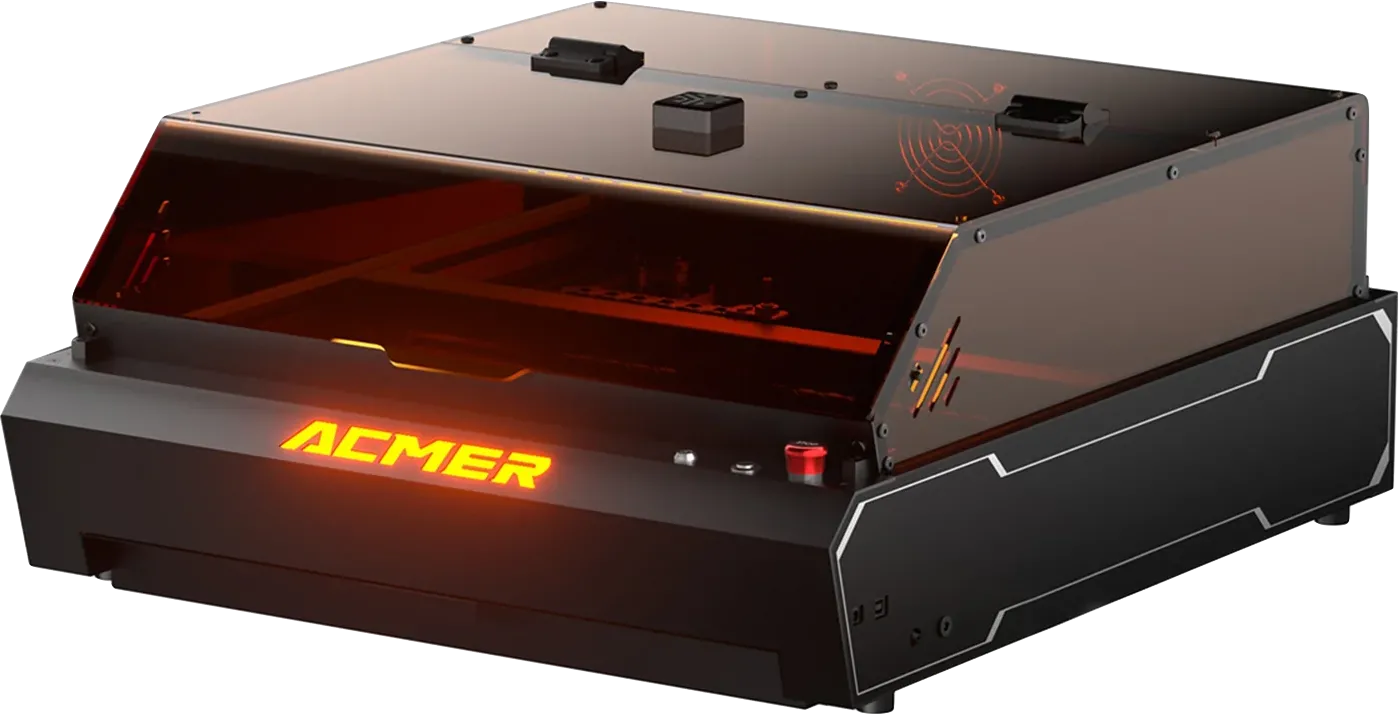 Máy khắc laser Acmer P3 2-in-1 với thiết kế hộp kín màu đen hiện đại