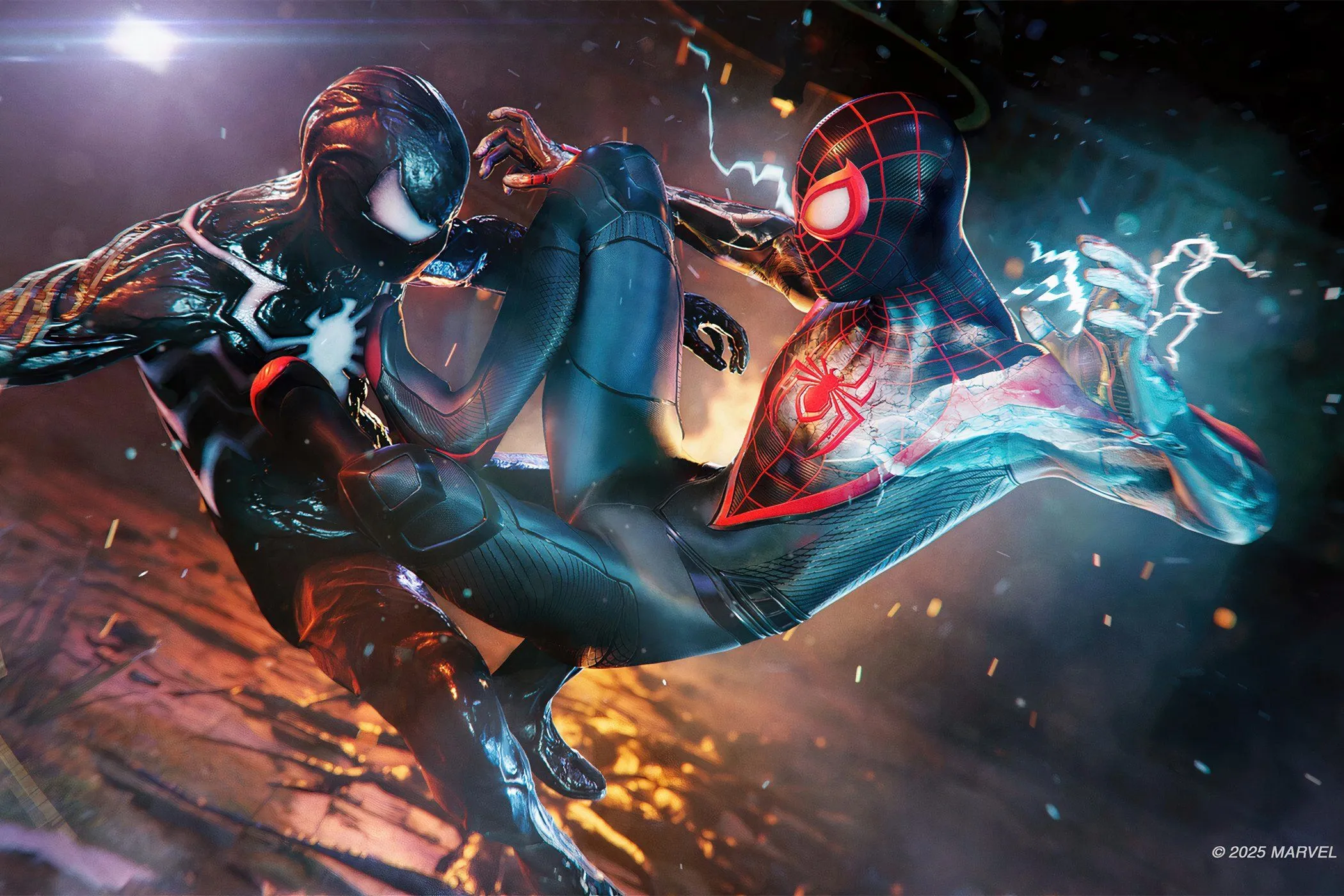 Miles Morales và Peter Parker trong một cảnh đối đầu từ Marvel's Spider-Man 2, gợi mở về những diễn biến trong Spider-Man 3