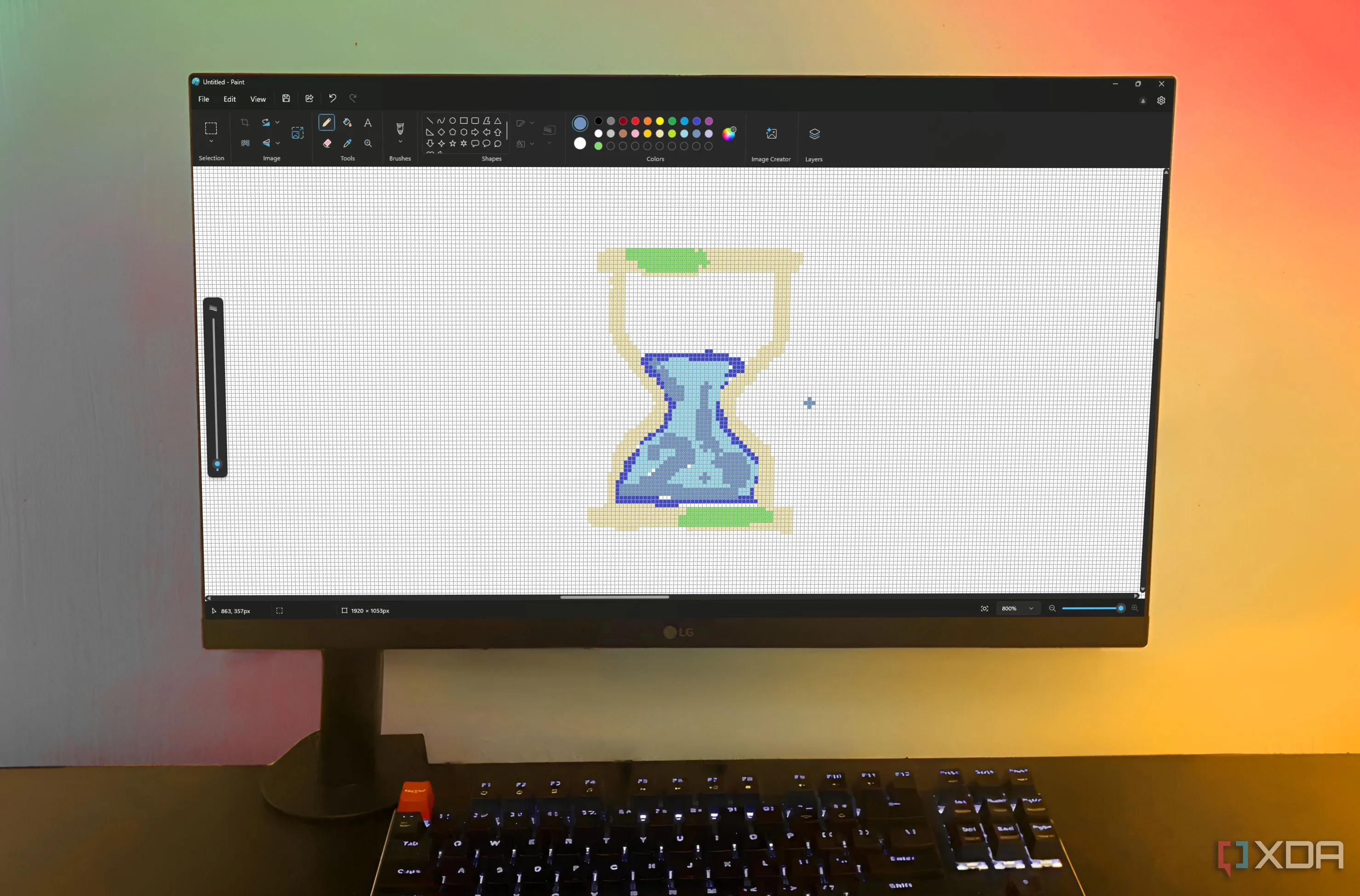 Minh họa Microsoft Paint, một ứng dụng khác của Microsoft không đáp ứng đủ nhu cầu cắt ảnh theo tỷ lệ