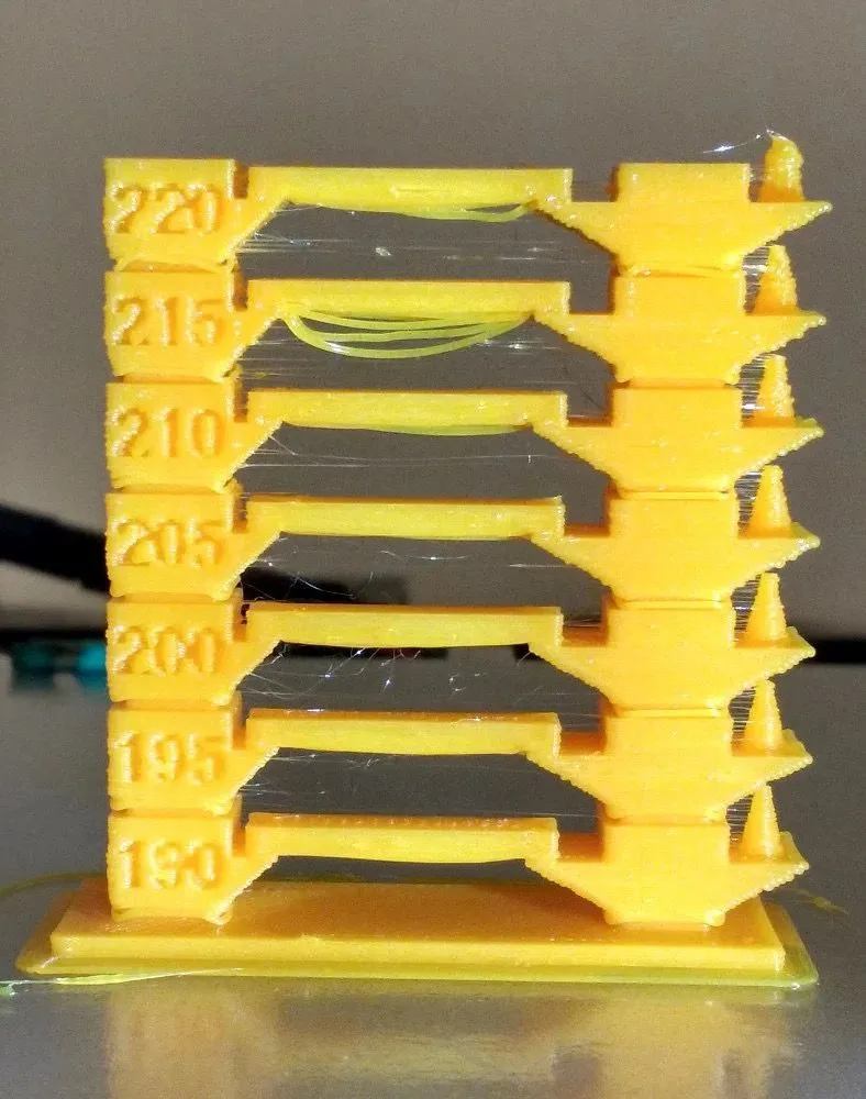 Mô hình tháp nhiệt độ để tối ưu hóa cài đặt nhiệt độ đầu phun cho filament