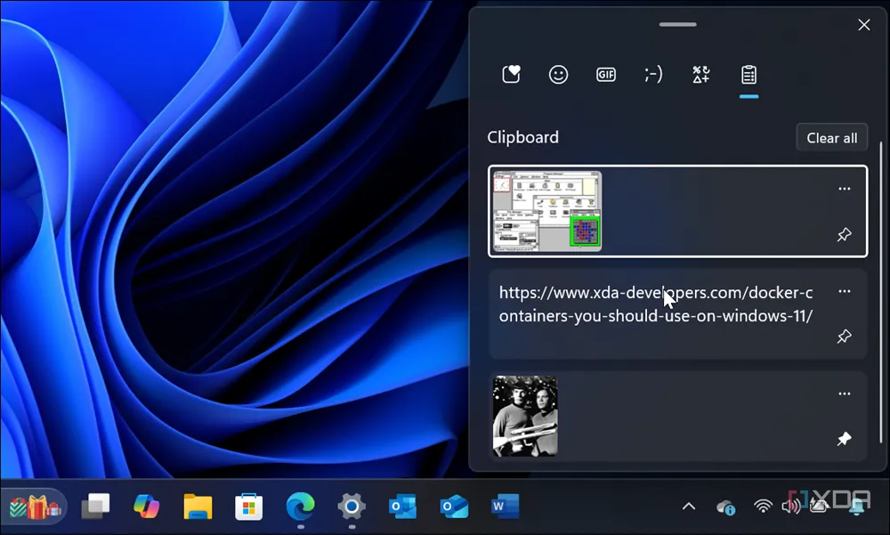 Mở lịch sử Clipboard và ghim các mục trên Windows 11