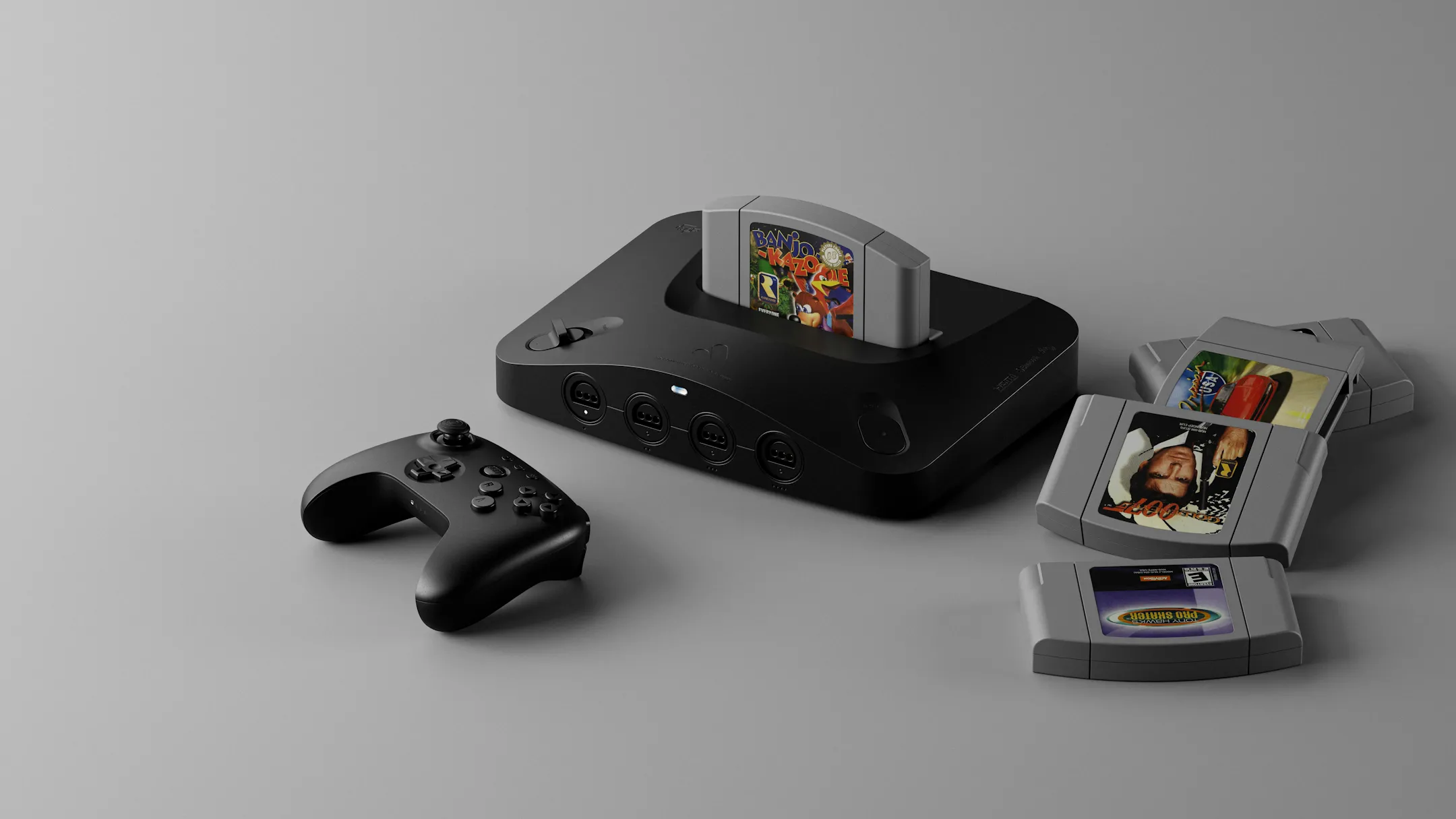 Mô tả: Thiết bị Analogue 3D, một lựa chọn hiện đại để trải nghiệm lại game Nintendo 64 cổ điển.