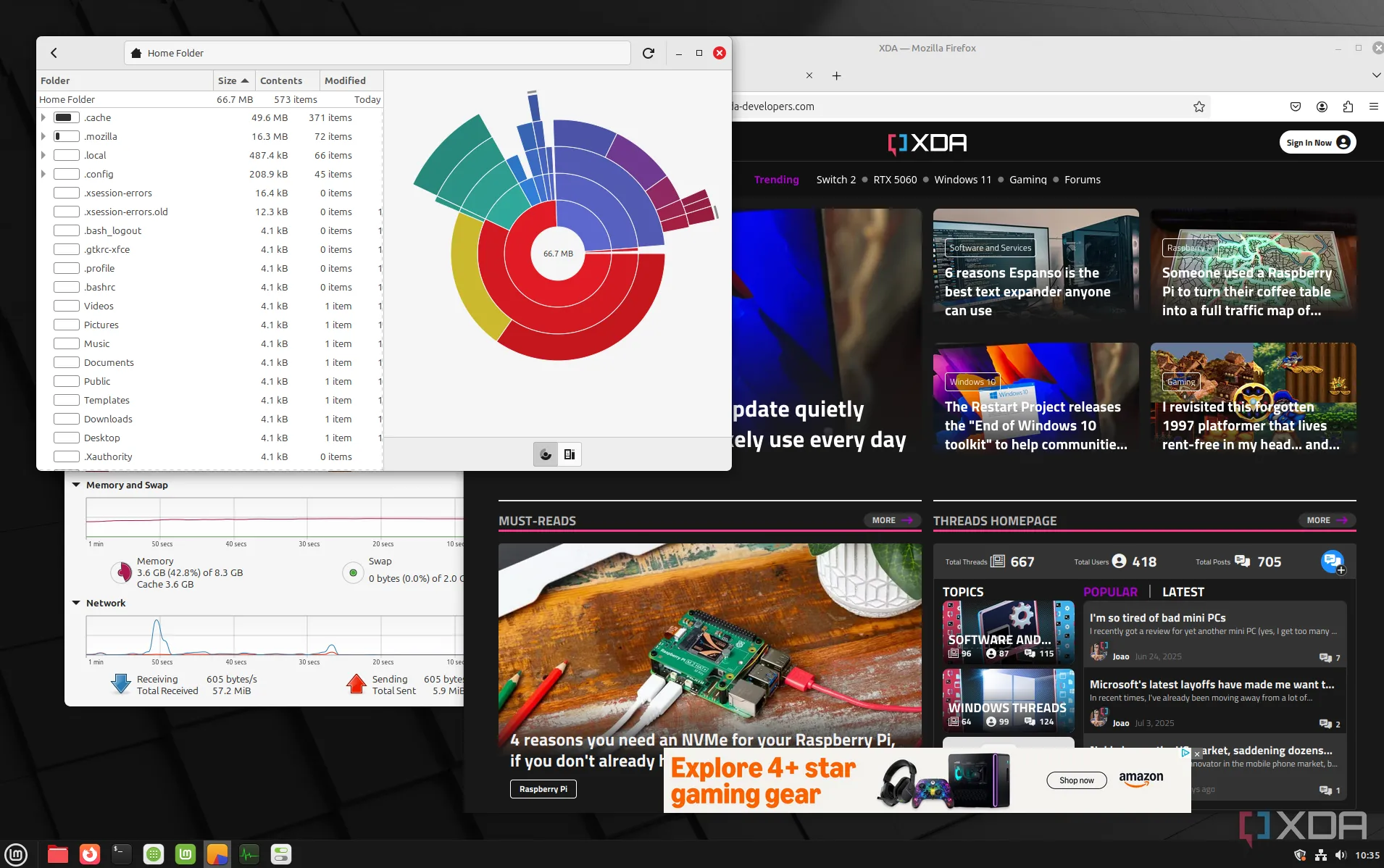 Môi trường desktop Linux Mint với các ứng dụng tiện ích đang mở, hỗ trợ khắc phục sự cố hiệu quả.