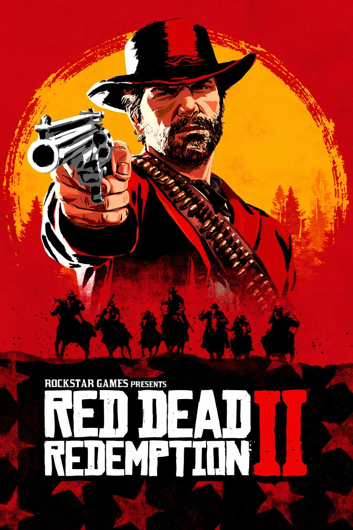 Một collage hình ảnh từ game Red Dead Redemption 2, bao gồm các cảnh quay hành động, phong cảnh miền Tây hoang dã và chân dung nhân vật chính Arthur Morgan.
