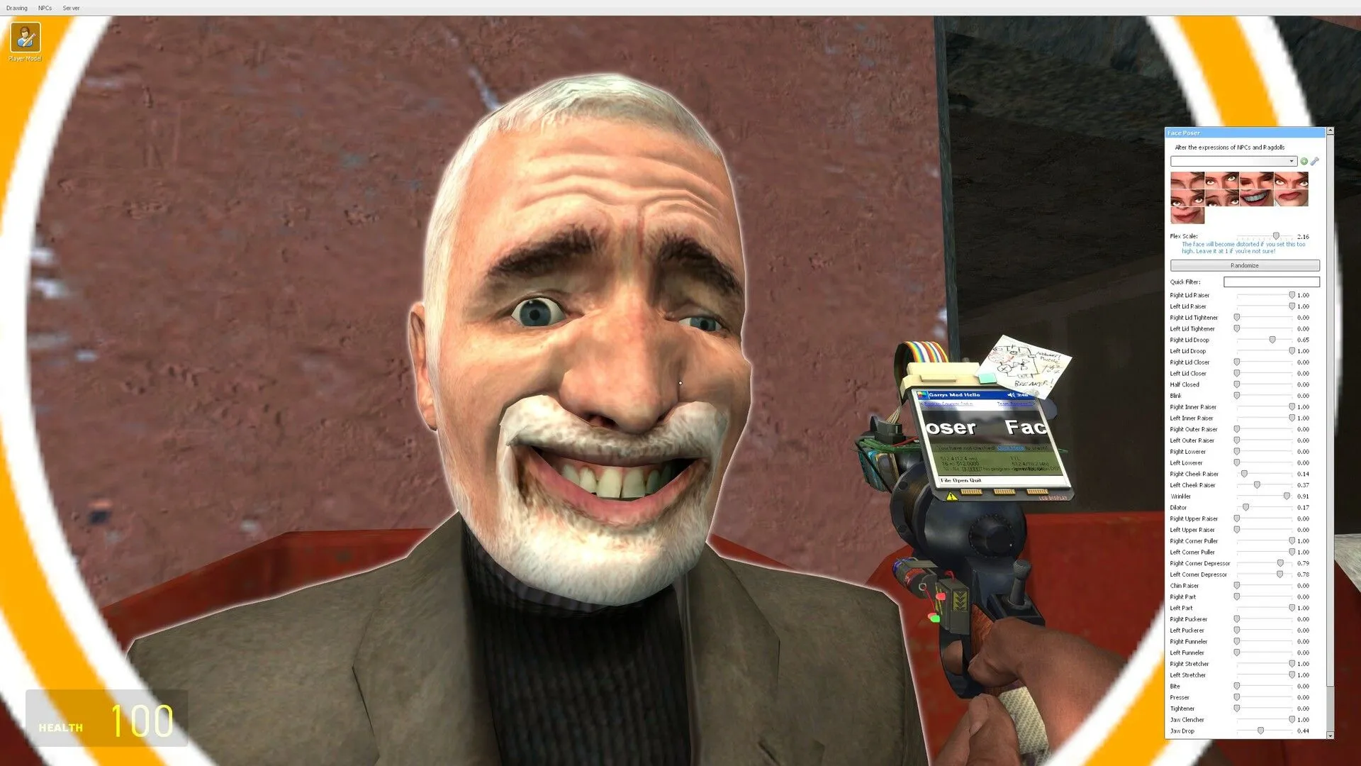 Một khung cảnh khác từ Garry's Mod, với các nhân vật và vật phẩm được sắp đặt một cách ngẫu nhiên, tạo nên một bức tranh độc đáo và đậm chất sandbox.