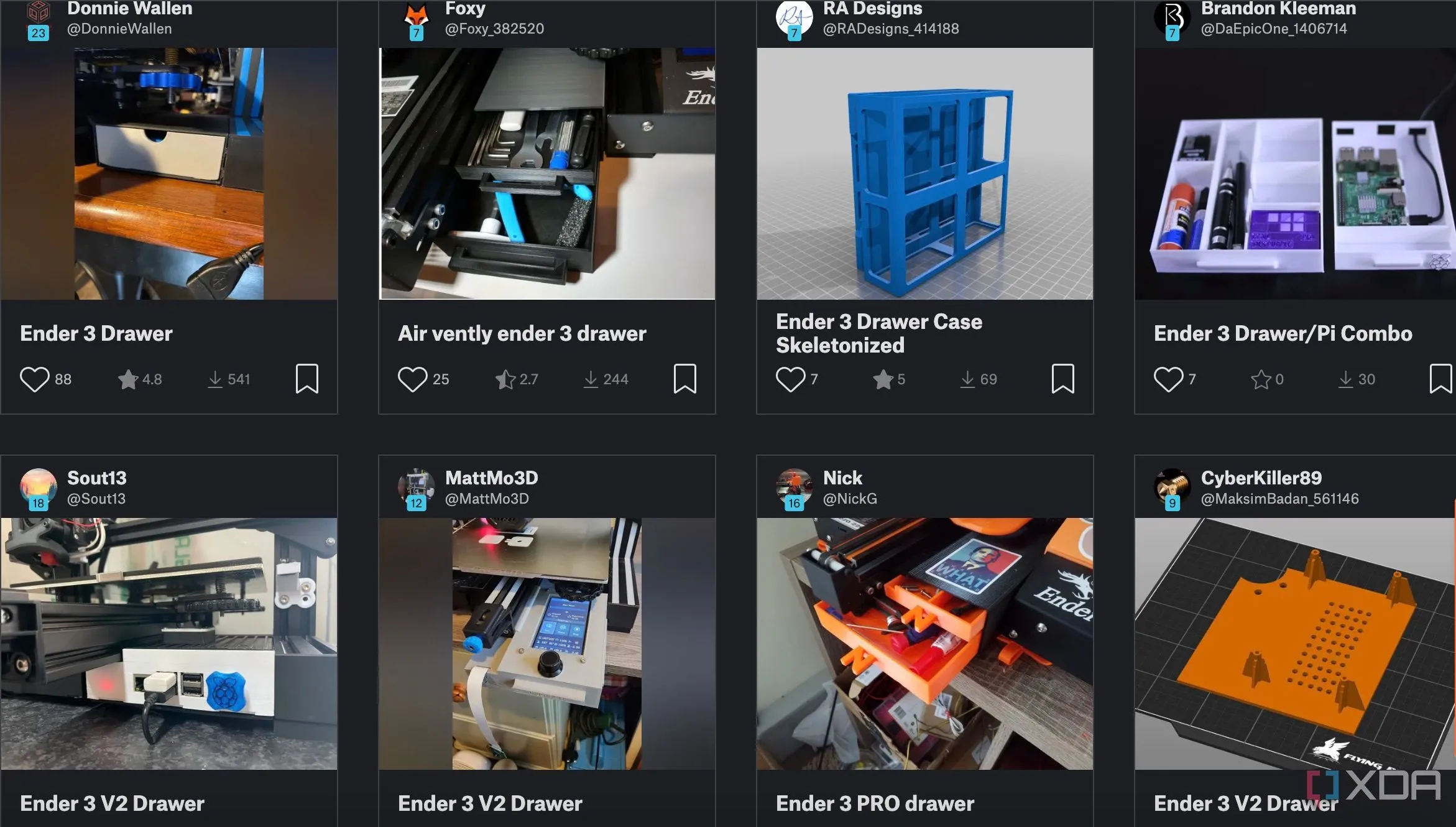 Ngăn kéo đựng dụng cụ in 3D được lắp đặt gọn gàng dưới bàn máy in