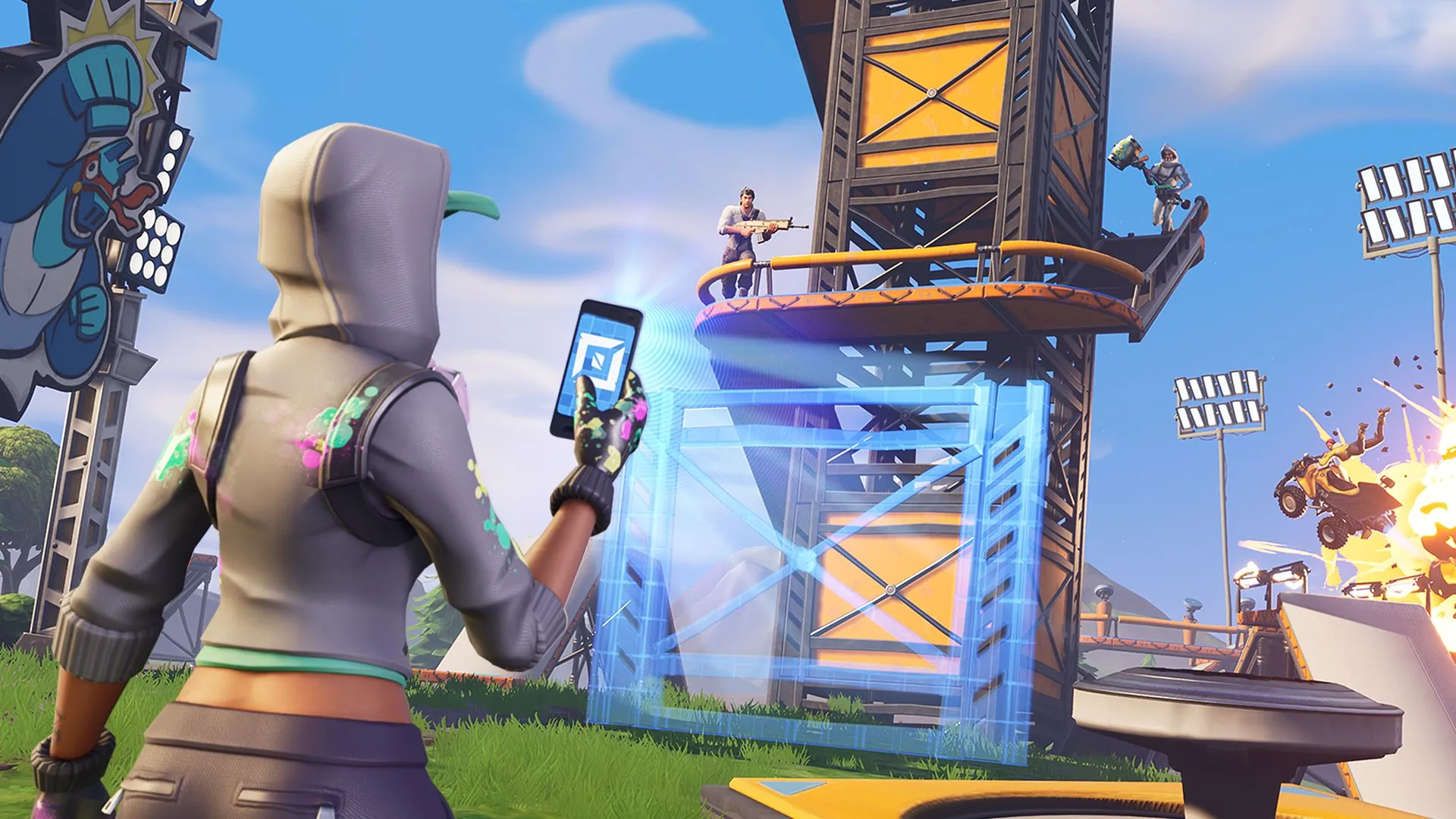 Người chơi Fortnite nữ sử dụng chế độ Creative Mode, minh họa tiềm năng phát triển công cụ tạo nội dung người dùng (UGC) trong GTA 6