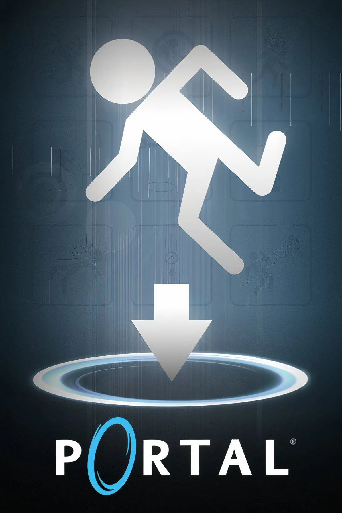 Nhân vật chính của game Portal sử dụng súng tạo cổng không gian để giải đố và di chuyển trong môi trường thí nghiệm