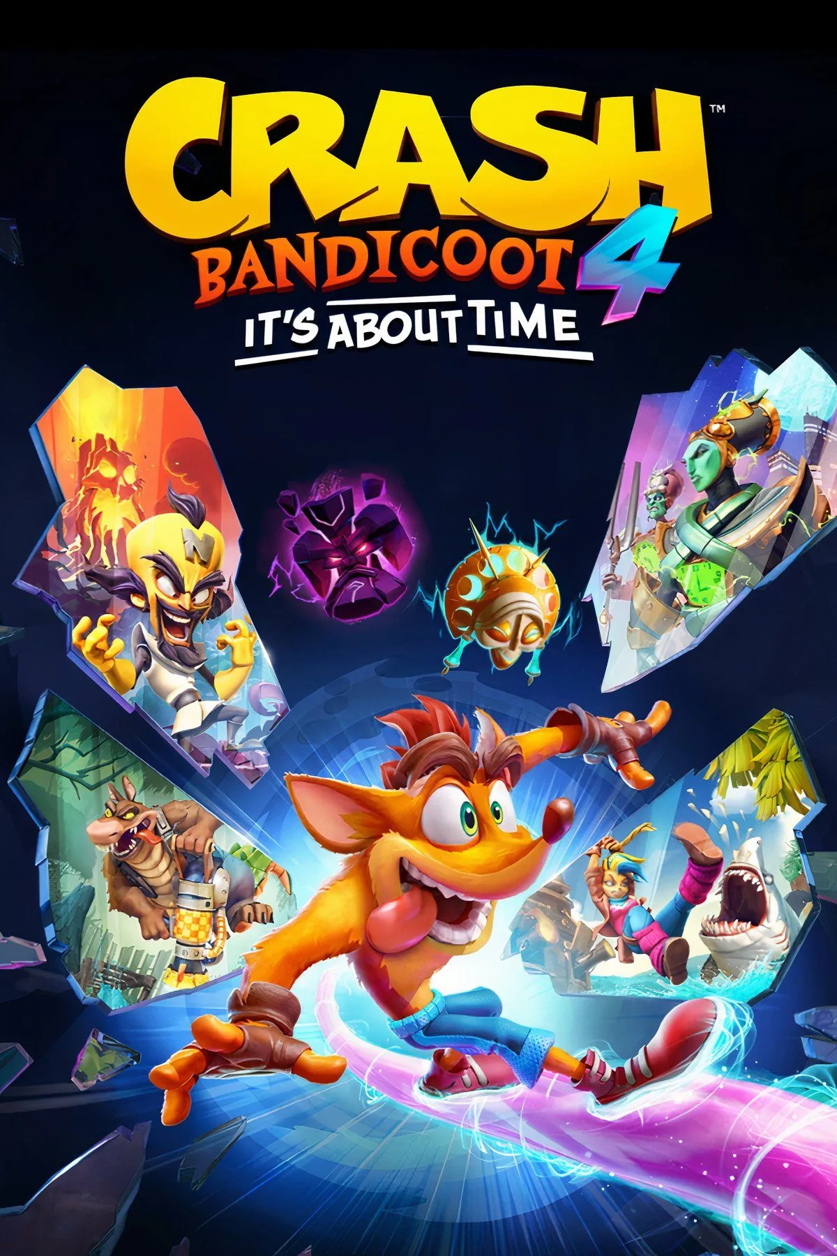 Nhân vật Crash Bandicoot di chuyển trong môi trường 3D đầy thách thức của Crash Bandicoot 4: It’s About Time