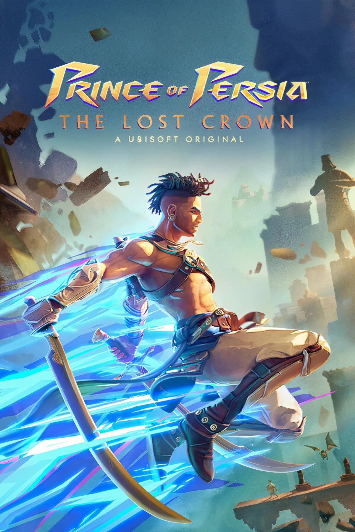 Nhân vật Sargon trong Prince of Persia The Lost Crown đang thực hiện động tác chiến đấu trên nền đồ họa 2D
